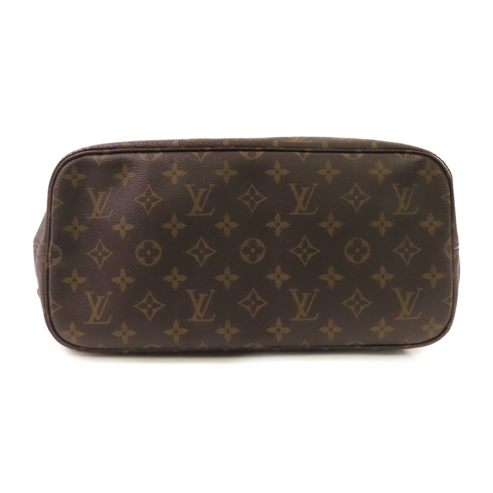 LOUIS VUITTON Monogram Neverfull MM Tote Bag金扣肩背袋啡色/酒紅色