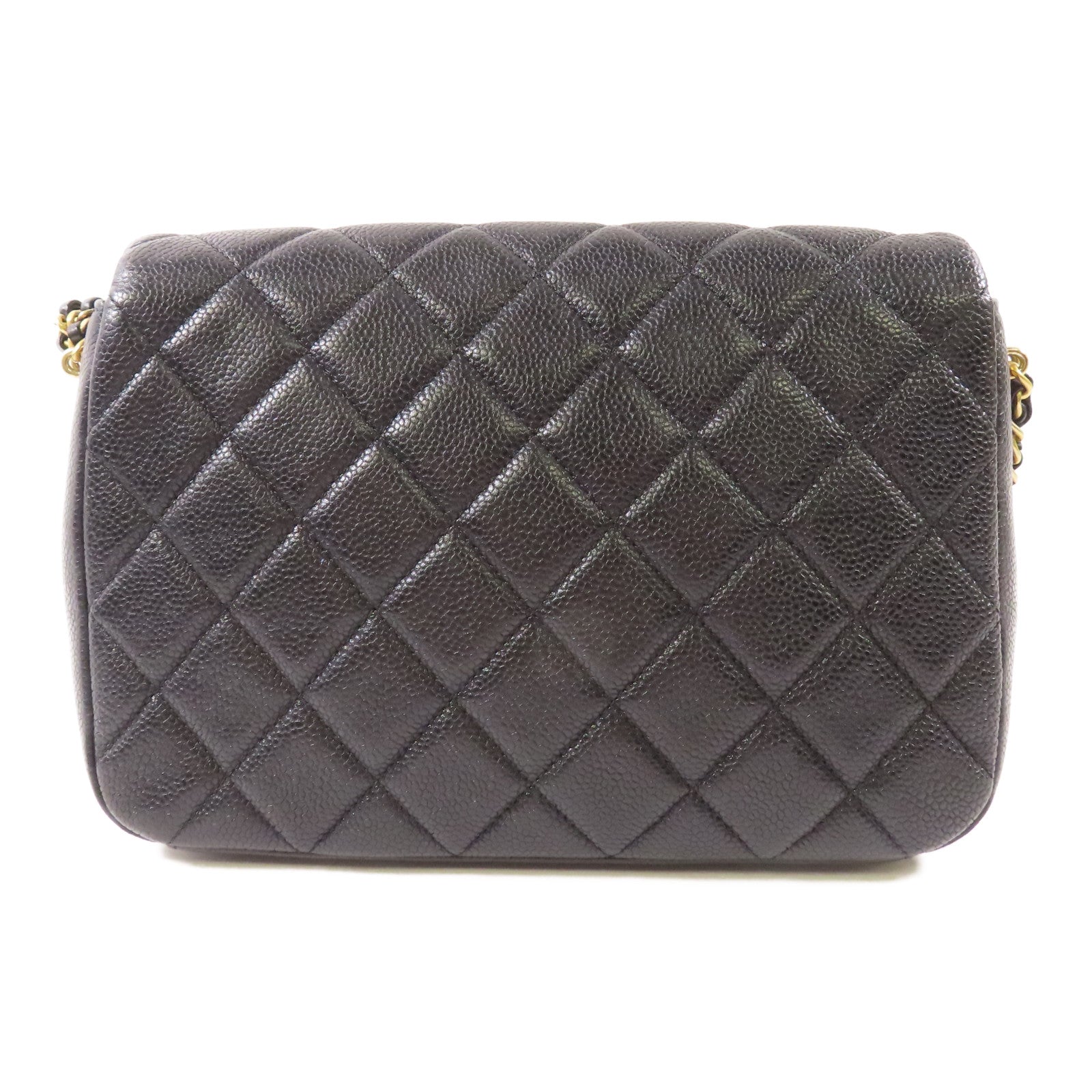 CHANEL 牛皮皮革Chain Shoulder金扣鏈帶肩背袋