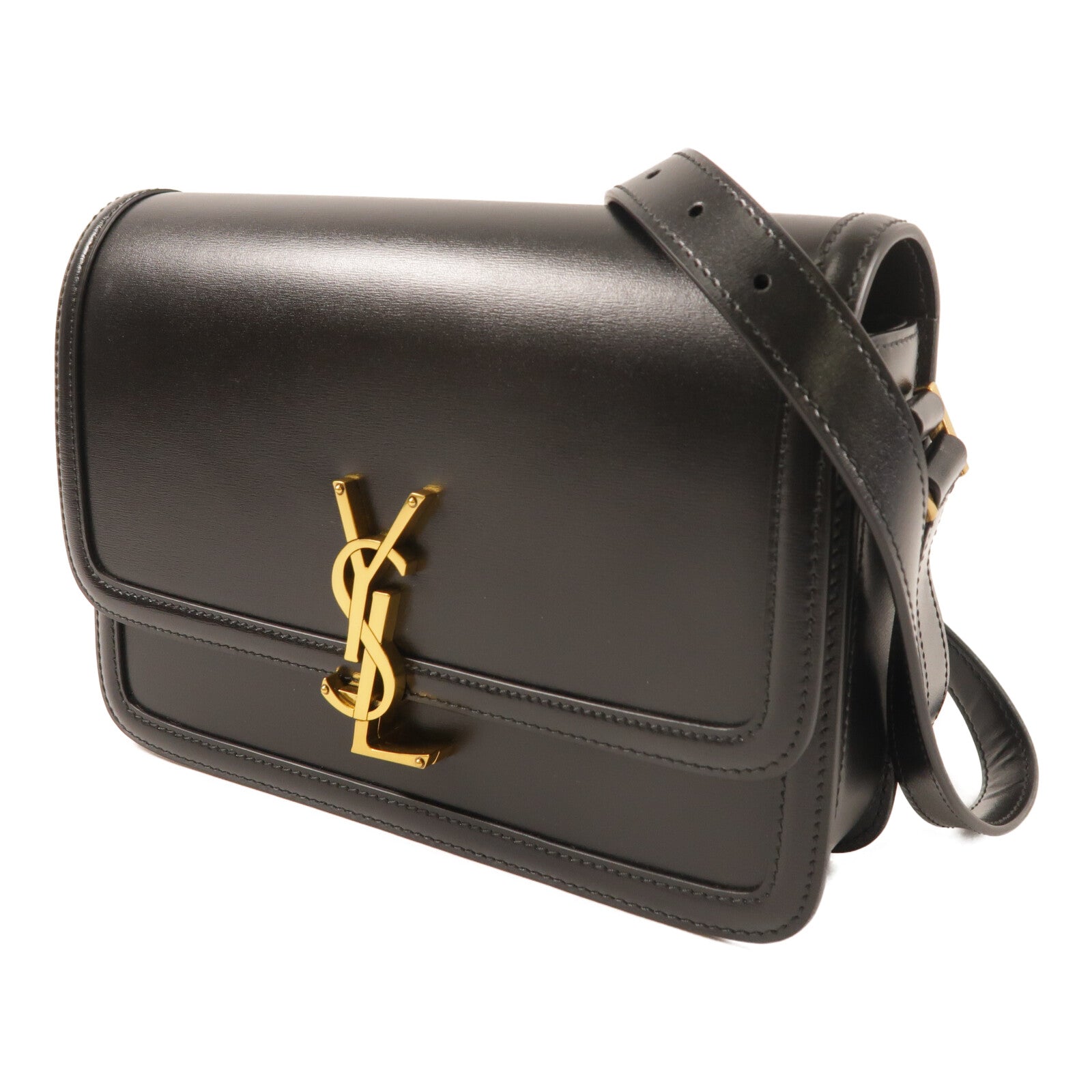 SAINT LAURENT 牛皮皮革Solferino Box金扣肩背袋