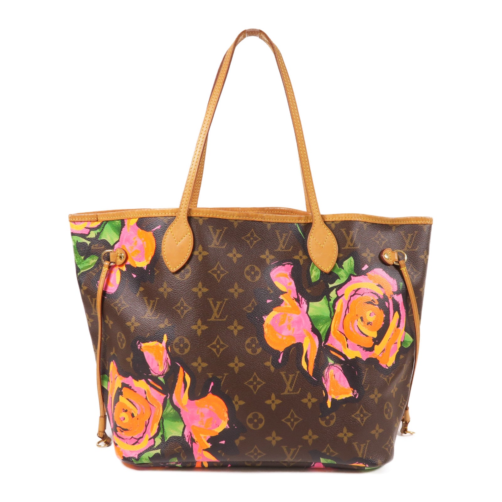 LOUIS VUITTON Monogram Rose Tote Neverfull MM金扣肩背袋