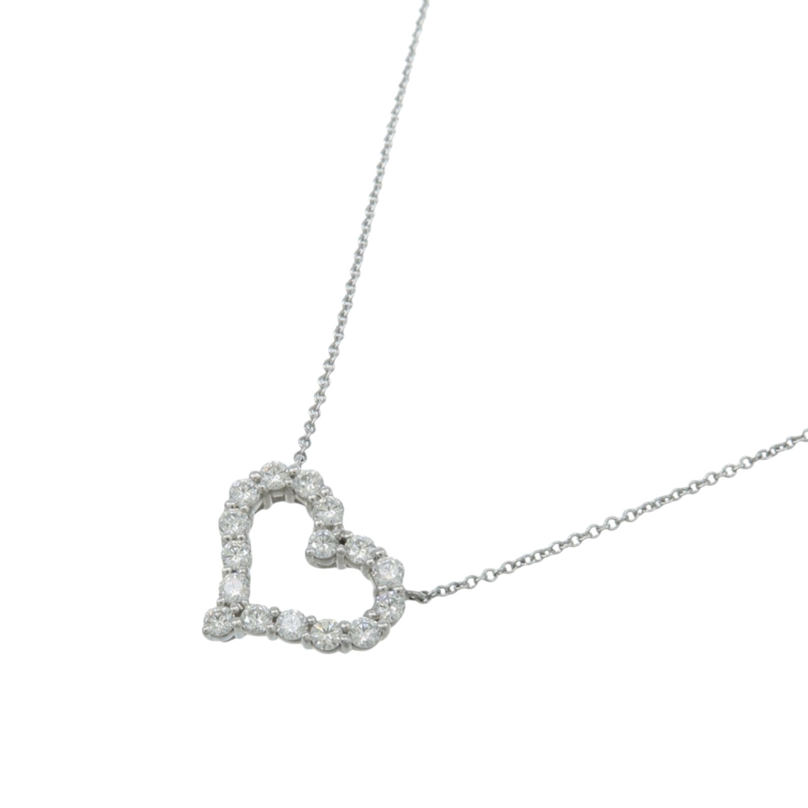 TIFFANY＆CO PT950鉑金Diamond Heart Pendant鑽石項鍊