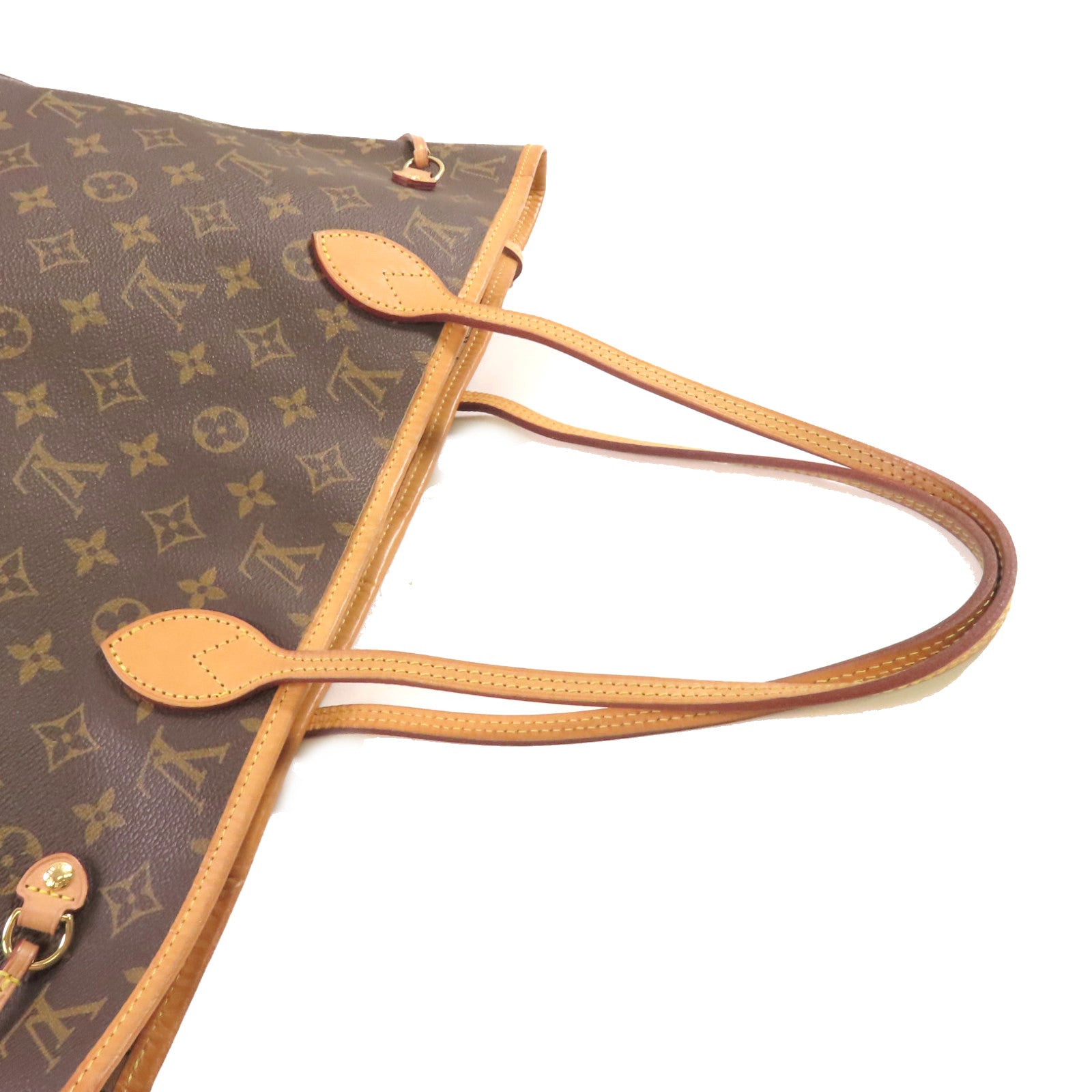 LOUIS VUITTON Monogram Neverfull MM Tote Bag金扣肩背袋啡色/酒紅色