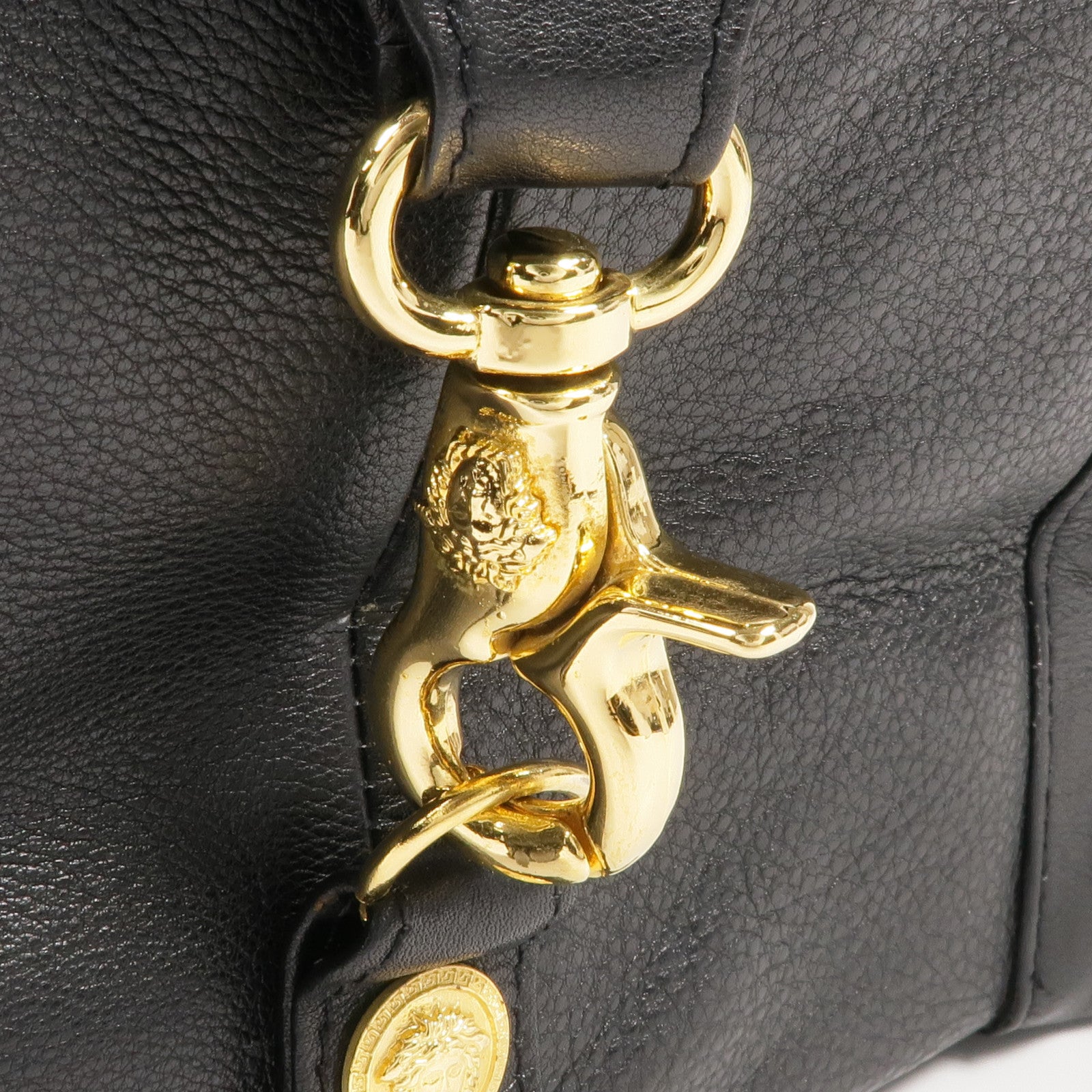 VERSACE 牛皮皮革Backpack金扣背包