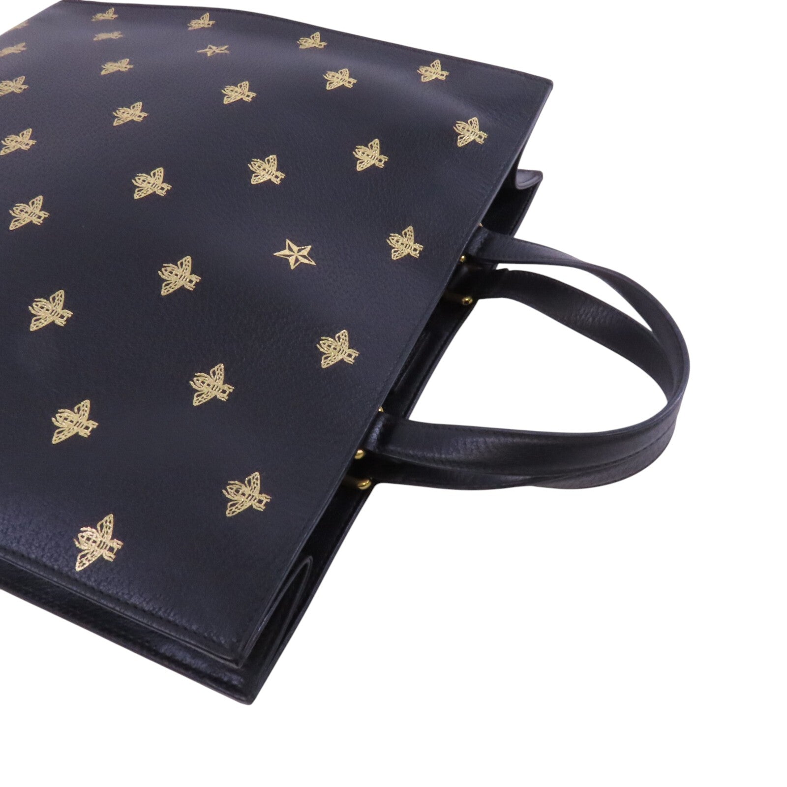 GUCCI 牛皮皮革Bee Star Hand Bag金扣手挽袋