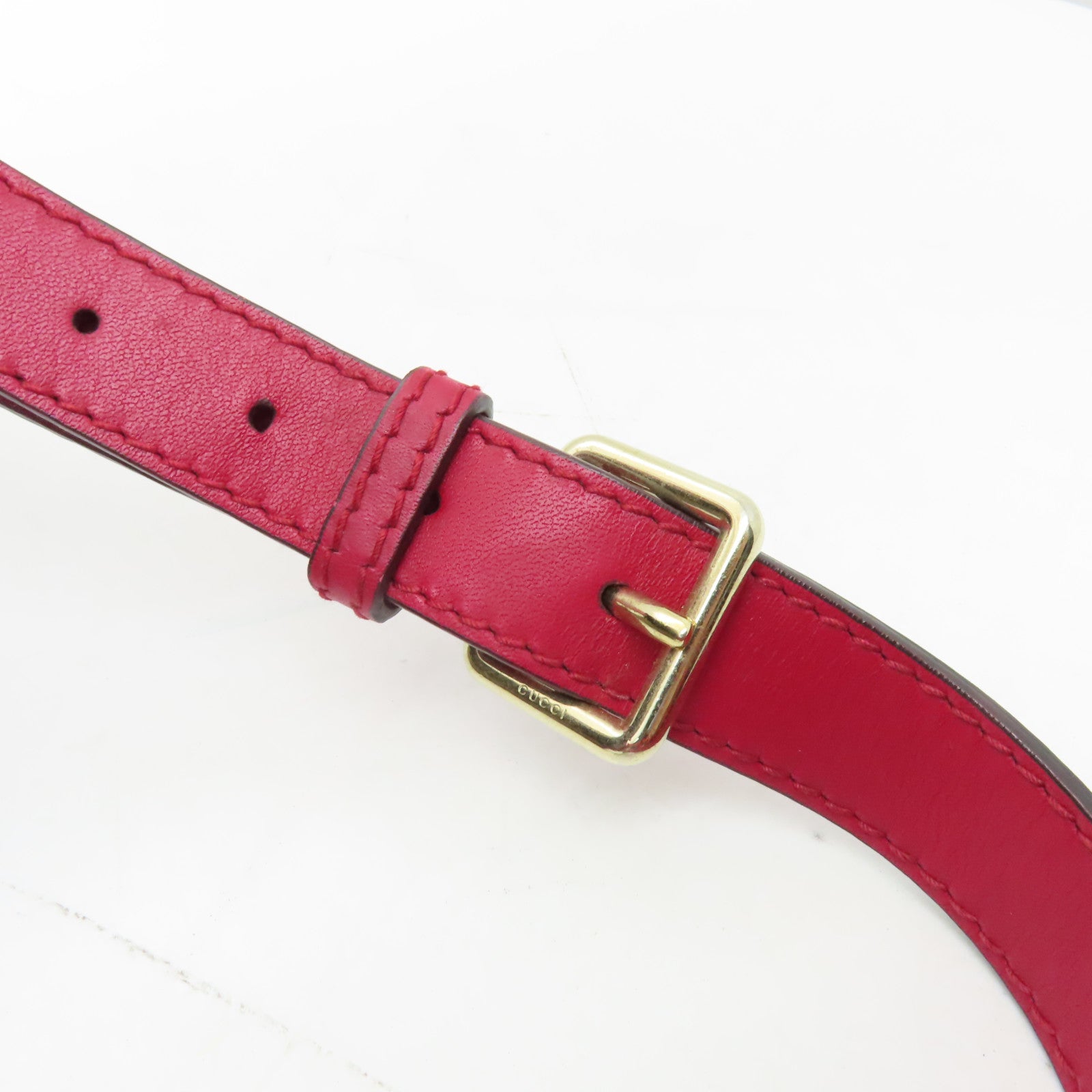 GUCCI 帆布/皮革2 Way Shoulder金扣手挽肩背兩用袋啡色/紅色