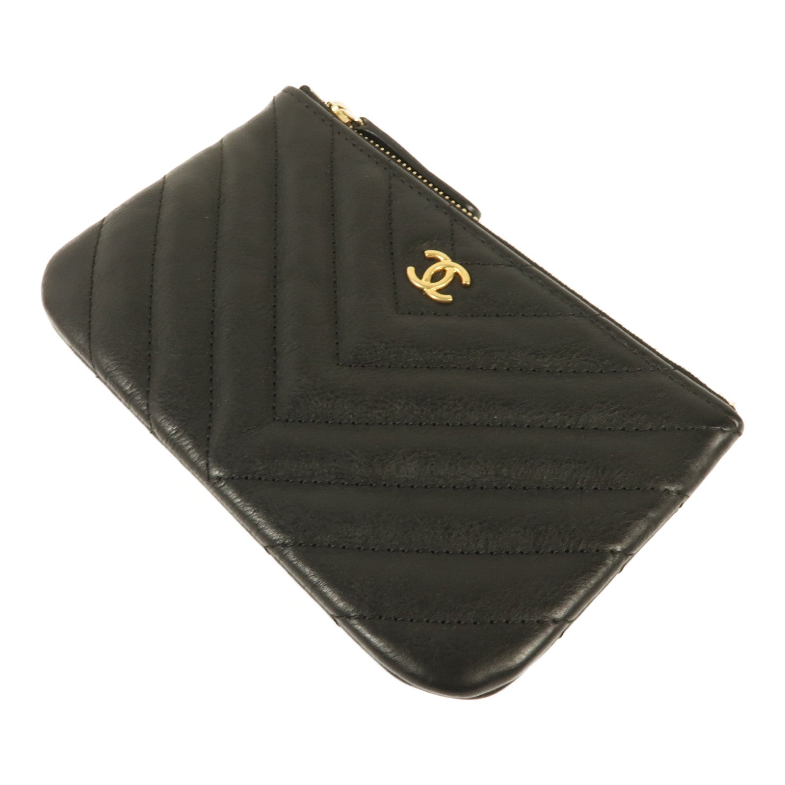 CHANEL 牛皮皮革Coin Case金扣零錢包