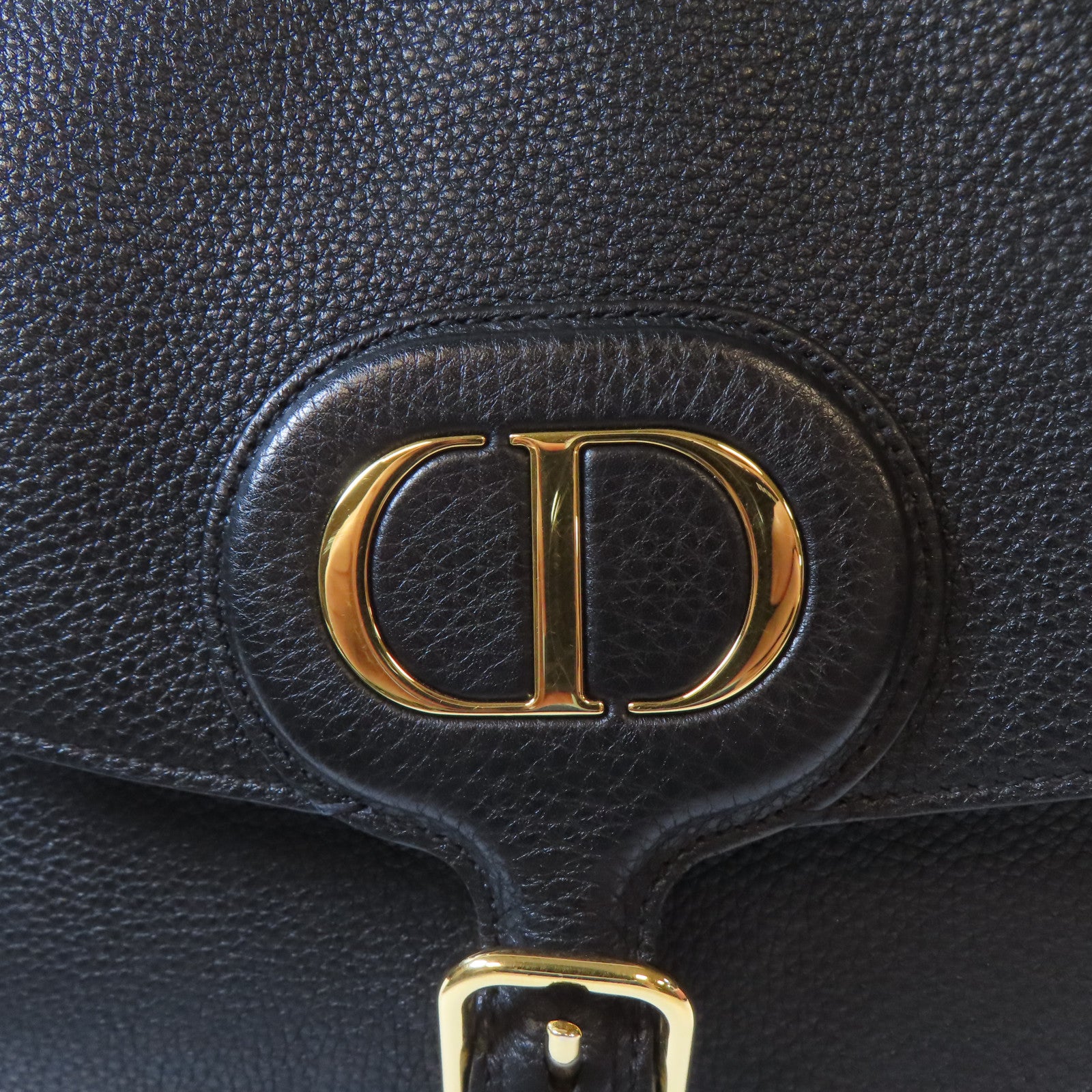 Dior 牛皮皮革Bobby金扣肩背袋黑色