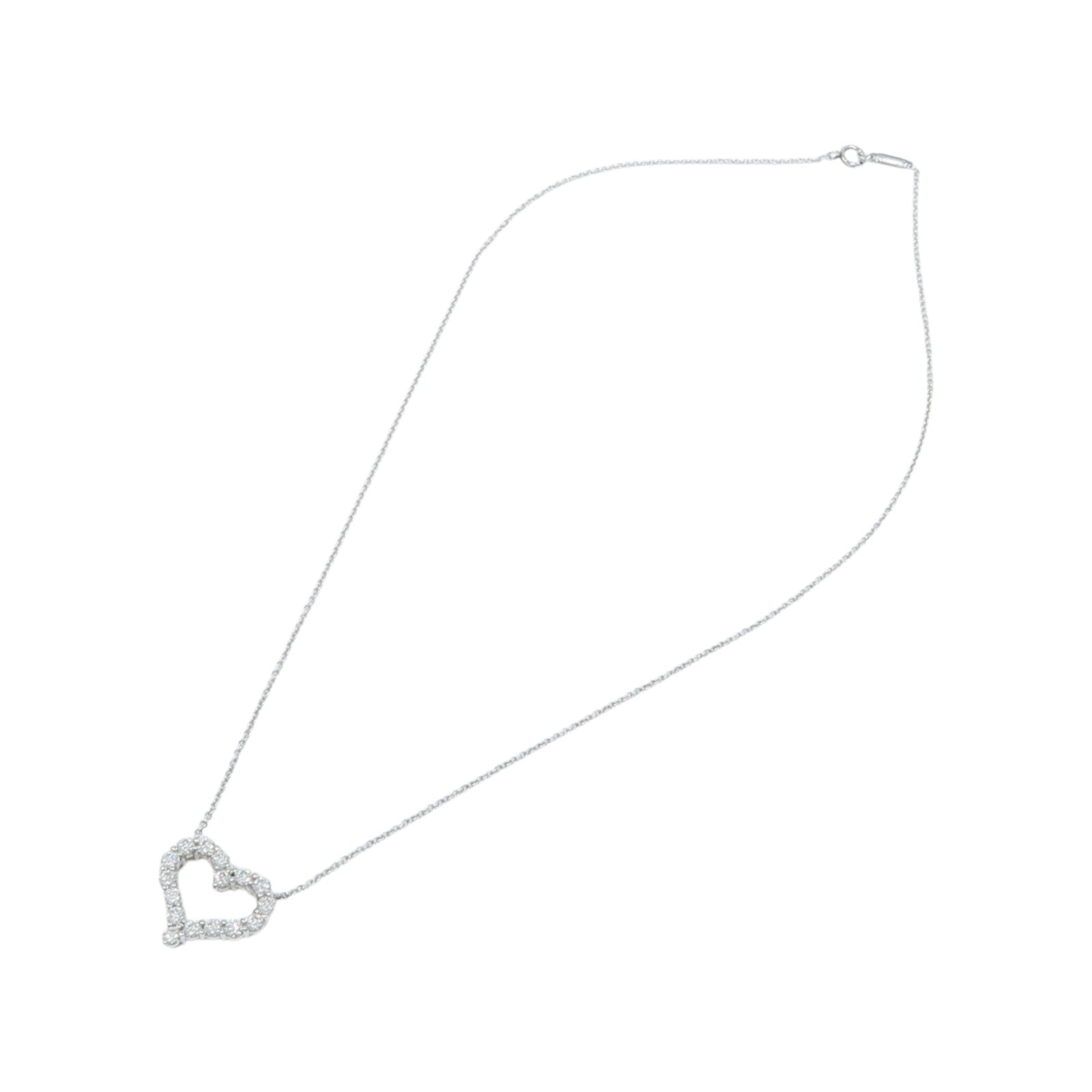 TIFFANY＆CO PT950鉑金Diamond Heart Pendant鑽石項鍊