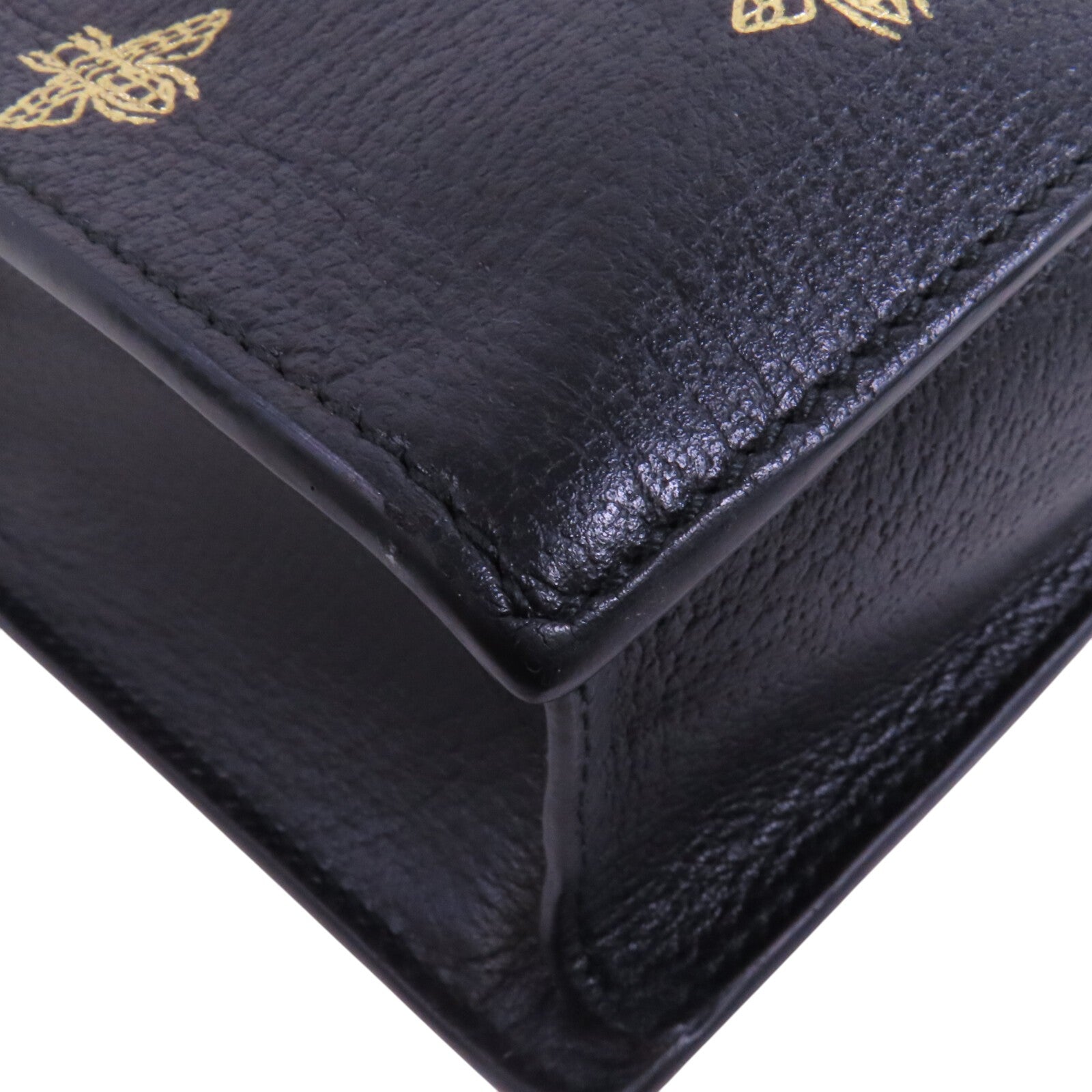 GUCCI 牛皮皮革Bee Star Hand Bag金扣手挽袋