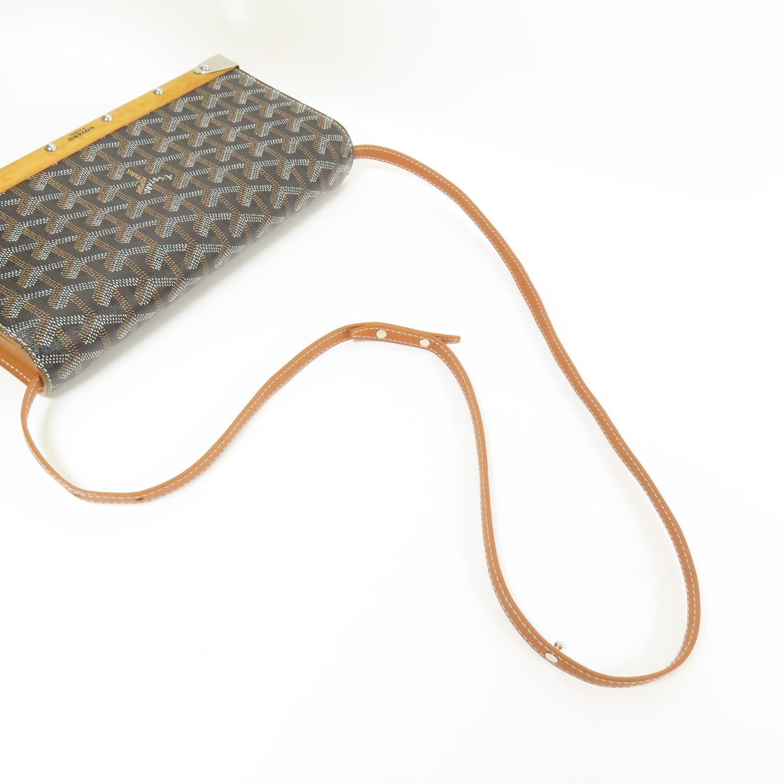 GOYARD 塗層帆布Monte-Carlo銀扣肩背袋