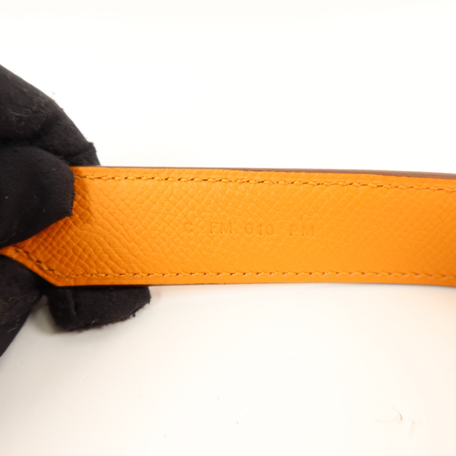 HERMES Epsom皮革Tressage Bag Strap肩背帶Orange