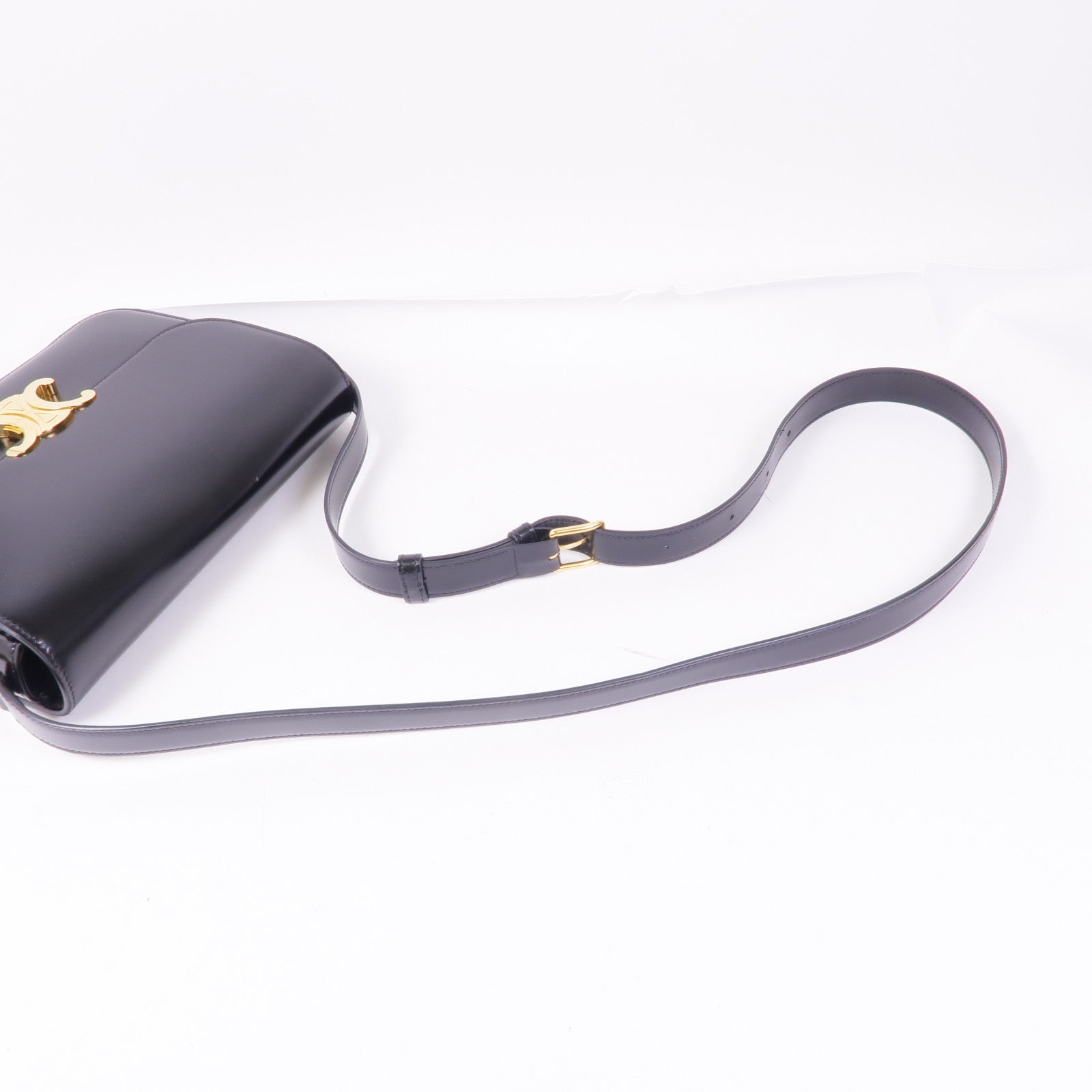 CELINE 牛皮皮革Classique Triomphe金扣肩背袋
