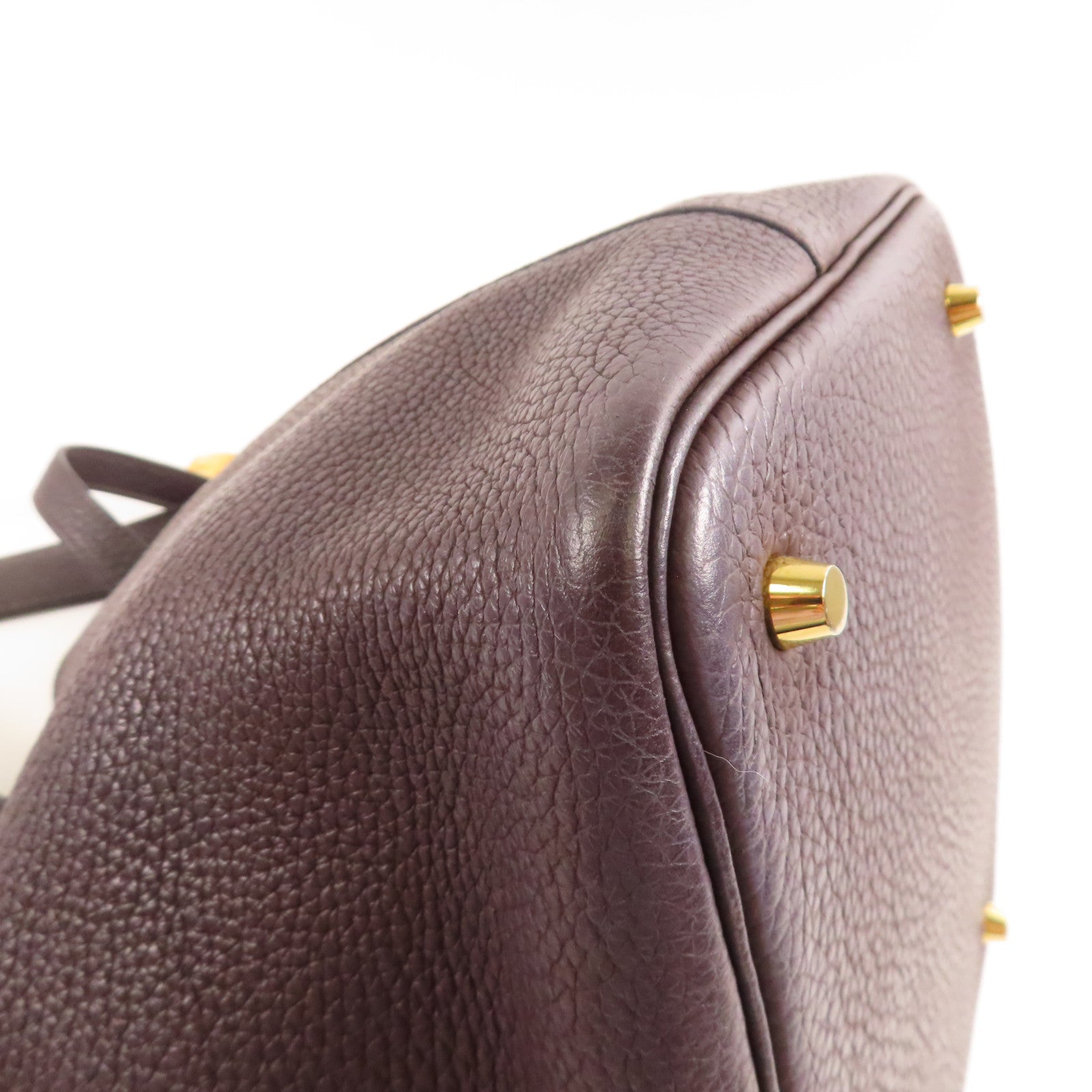 HERMES GHW Picotin MM Tote Bag Clemence Leather Rouge Sellier