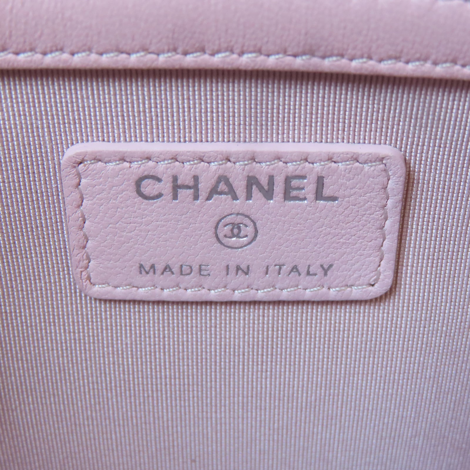 CHANEL 【激減優惠】帆布Pouch黑扣小袋粉紅色