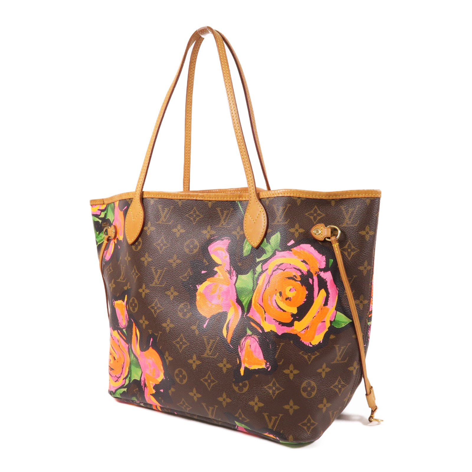 LOUIS VUITTON Monogram Rose Tote Neverfull MM金扣肩背袋