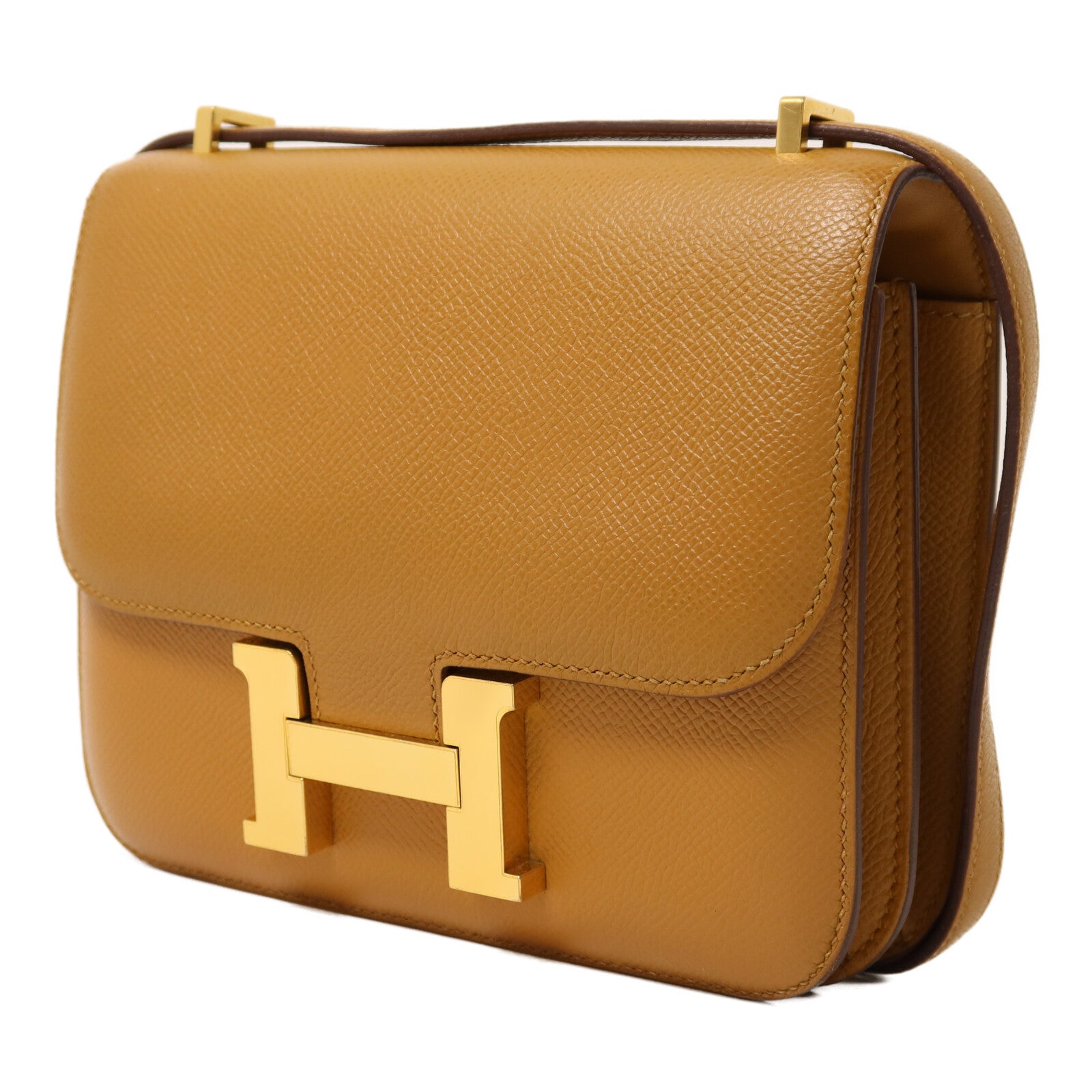 HERMES 【激減優惠】Epsom皮革Constance Mini金扣肩背袋Sesame