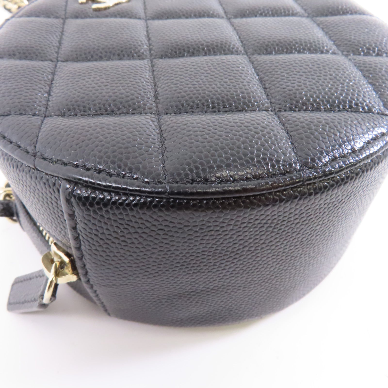 CHANEL 【激減優惠】菱格牛皮皮革Chain Shoulder銀扣鏈帶肩背袋黑色