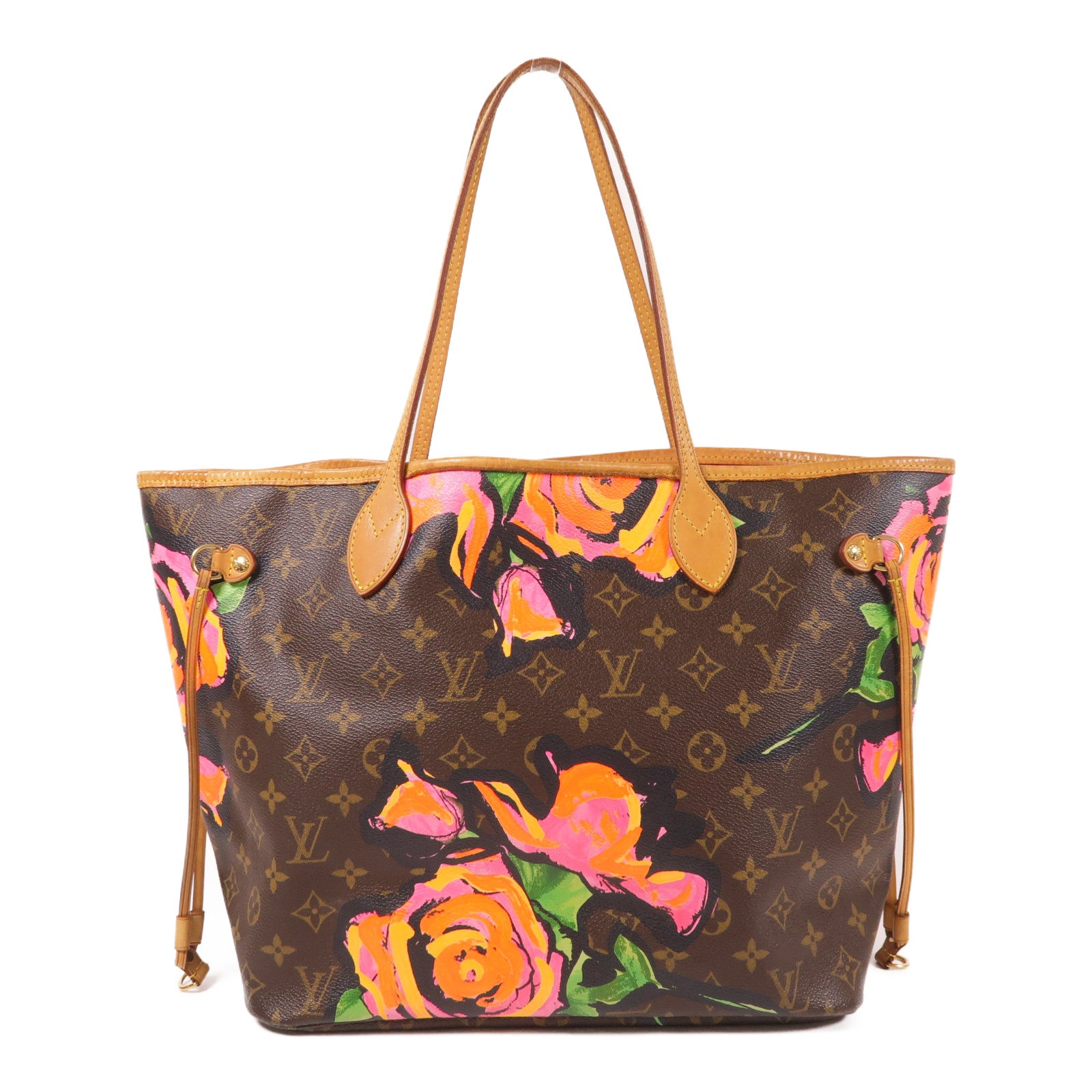 LOUIS VUITTON Monogram Rose Tote Neverfull MM金扣肩背袋