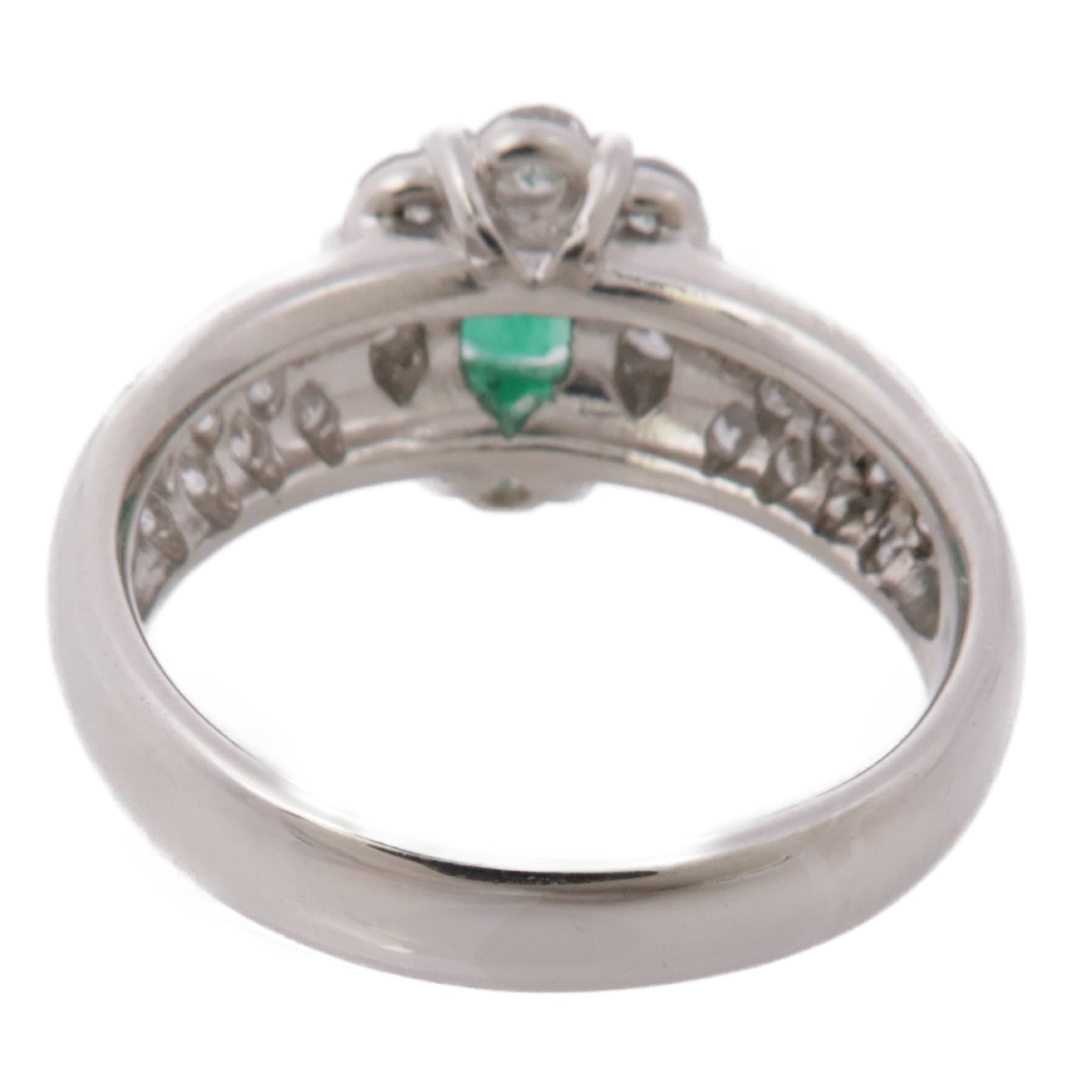 JEWELRY【激減優惠】 PT900鉑金Emerald Ring綠寶石/鑽石戒指US#6.5