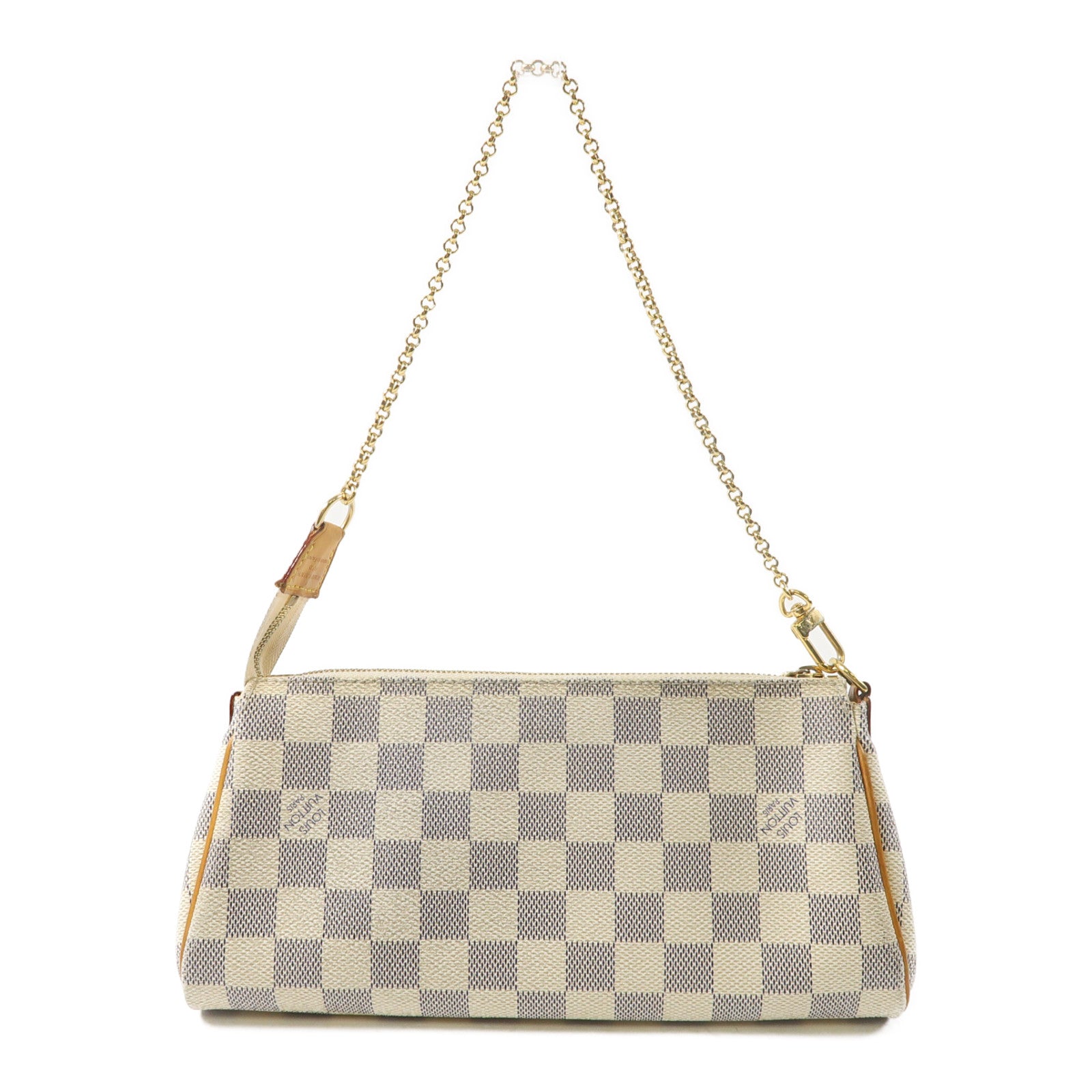 LOUIS VUITTON Damier Azur Eva金扣手挽肩背兩用袋白色