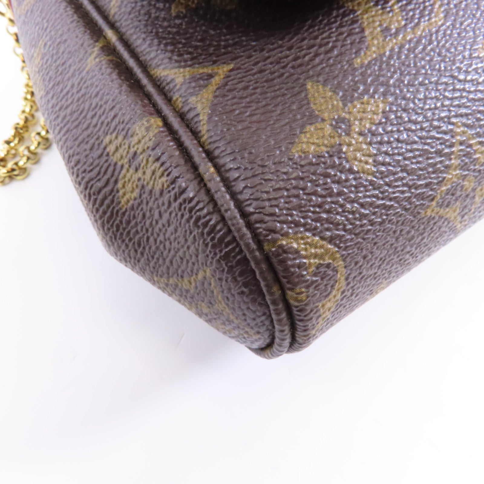 LOUIS VUITTON Monogram Favorite MM金扣手挽肩背兩用袋棕色
