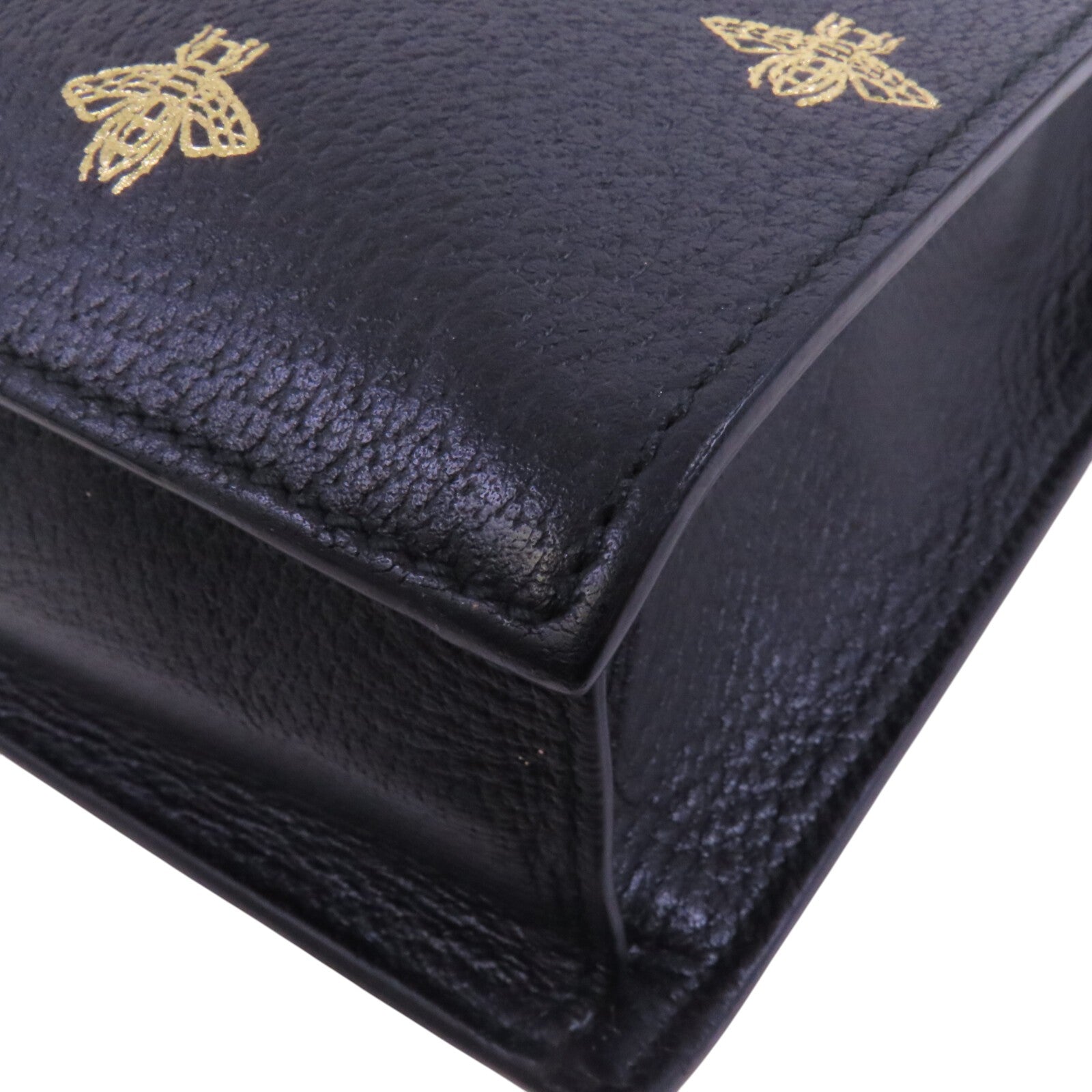 GUCCI 牛皮皮革Bee Star Hand Bag金扣手挽袋