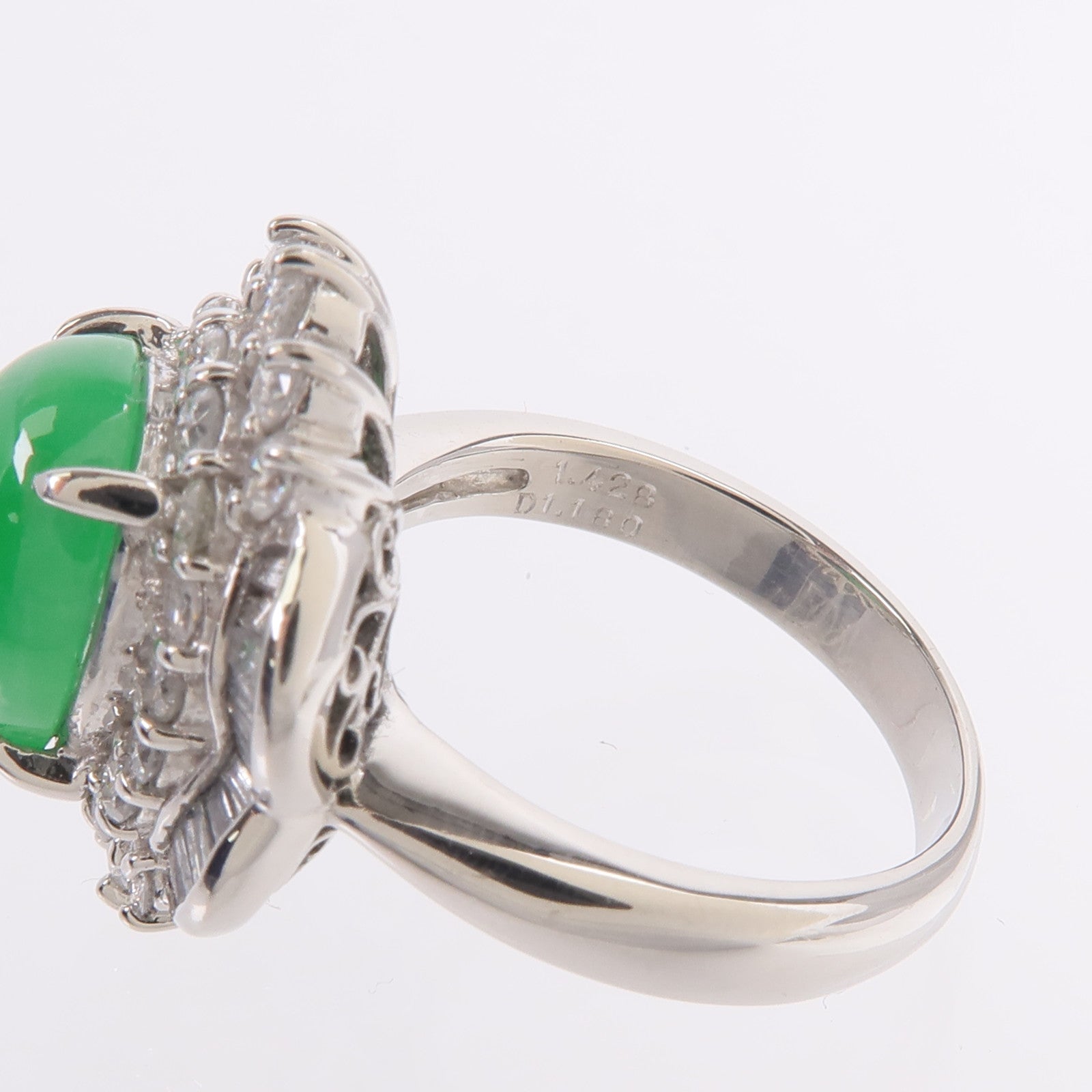 JEWELRY PT900鉑金Jade Diamond Ring翡翠/鑽石戒指