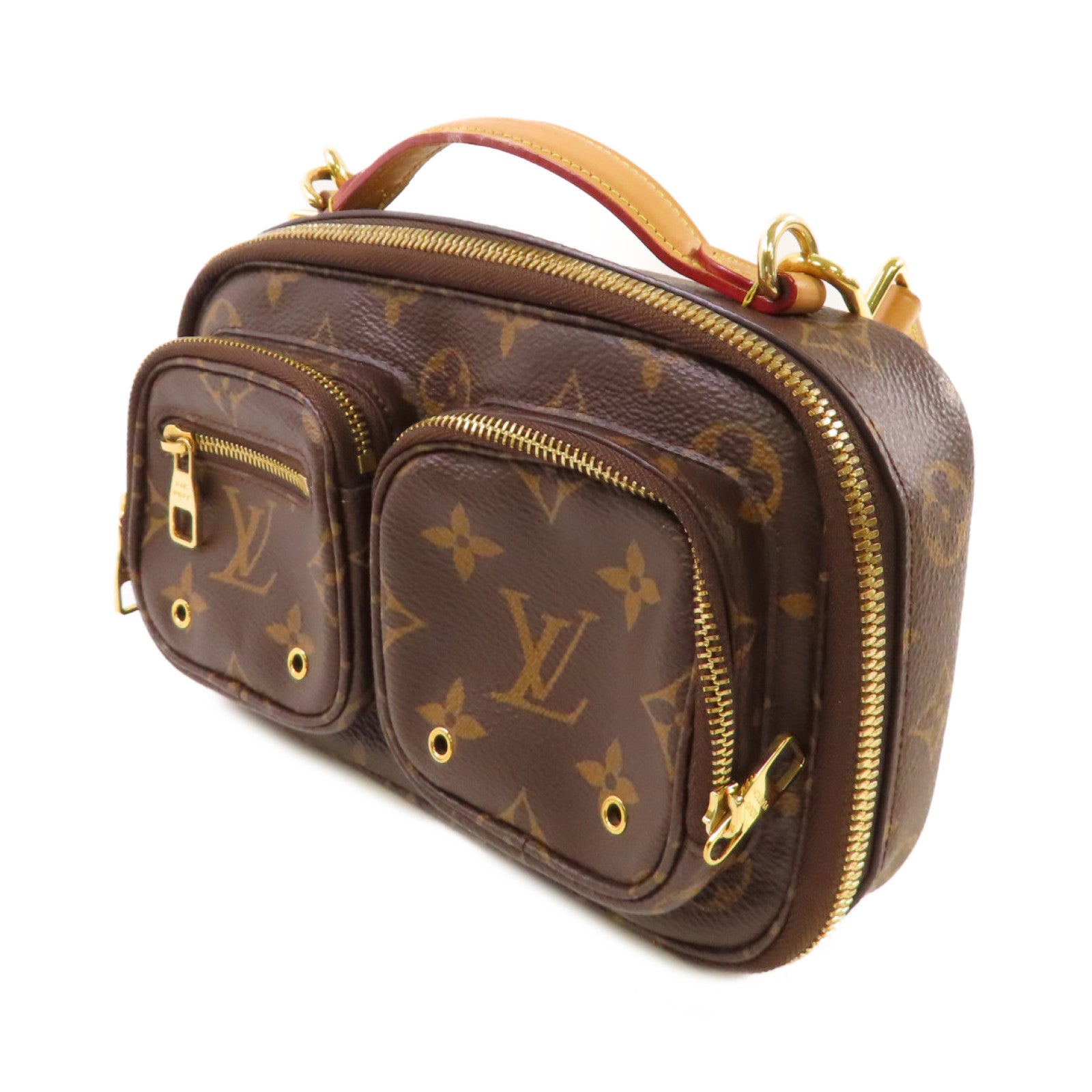 LOUIS VUITTON 【激減優惠】Monogram Utility Shoulder Bag金扣手挽肩背兩用袋啡色