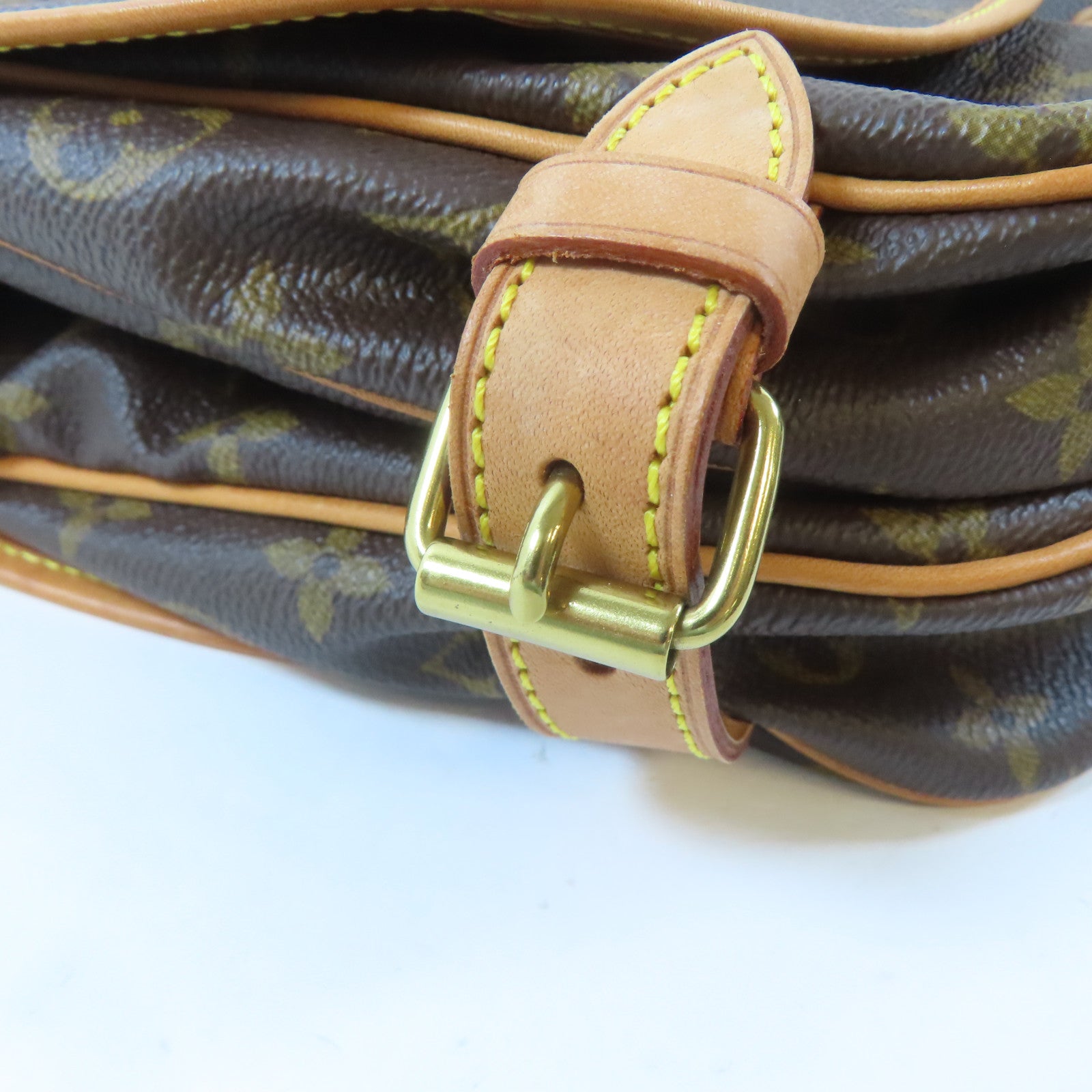 LOUIS VUITTON Monogram Saumur 30金扣肩背袋啡色