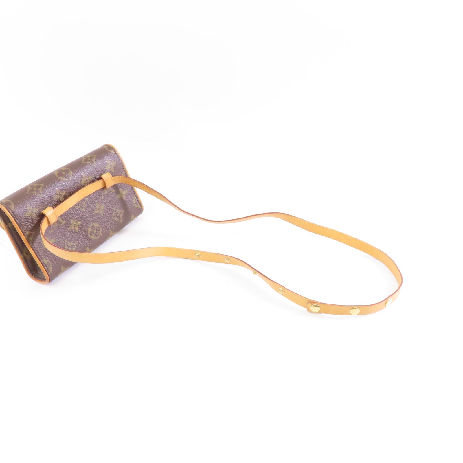 LOUIS VUITTON 【激減優惠】Monogram Pochette Florentine金扣腰包啡色