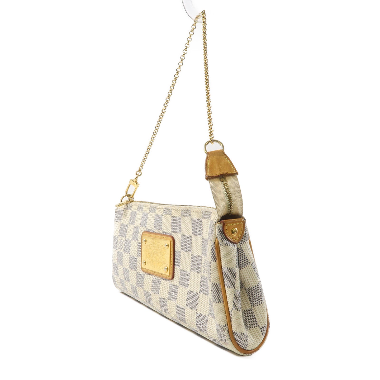 LOUIS VUITTON Damier Azur Eva金扣手挽肩背兩用袋白色