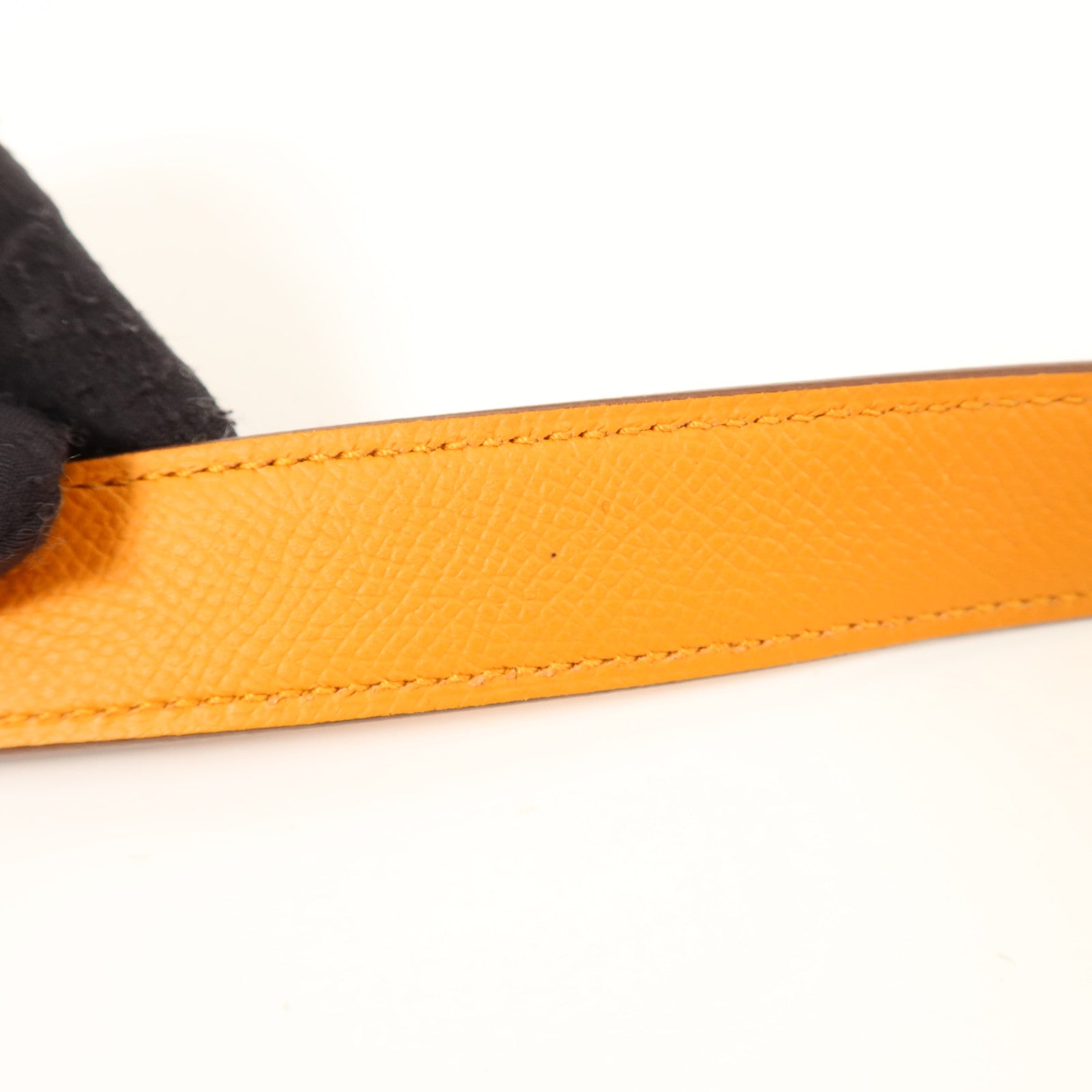 HERMES Epsom皮革Tressage Bag Strap肩背帶Orange