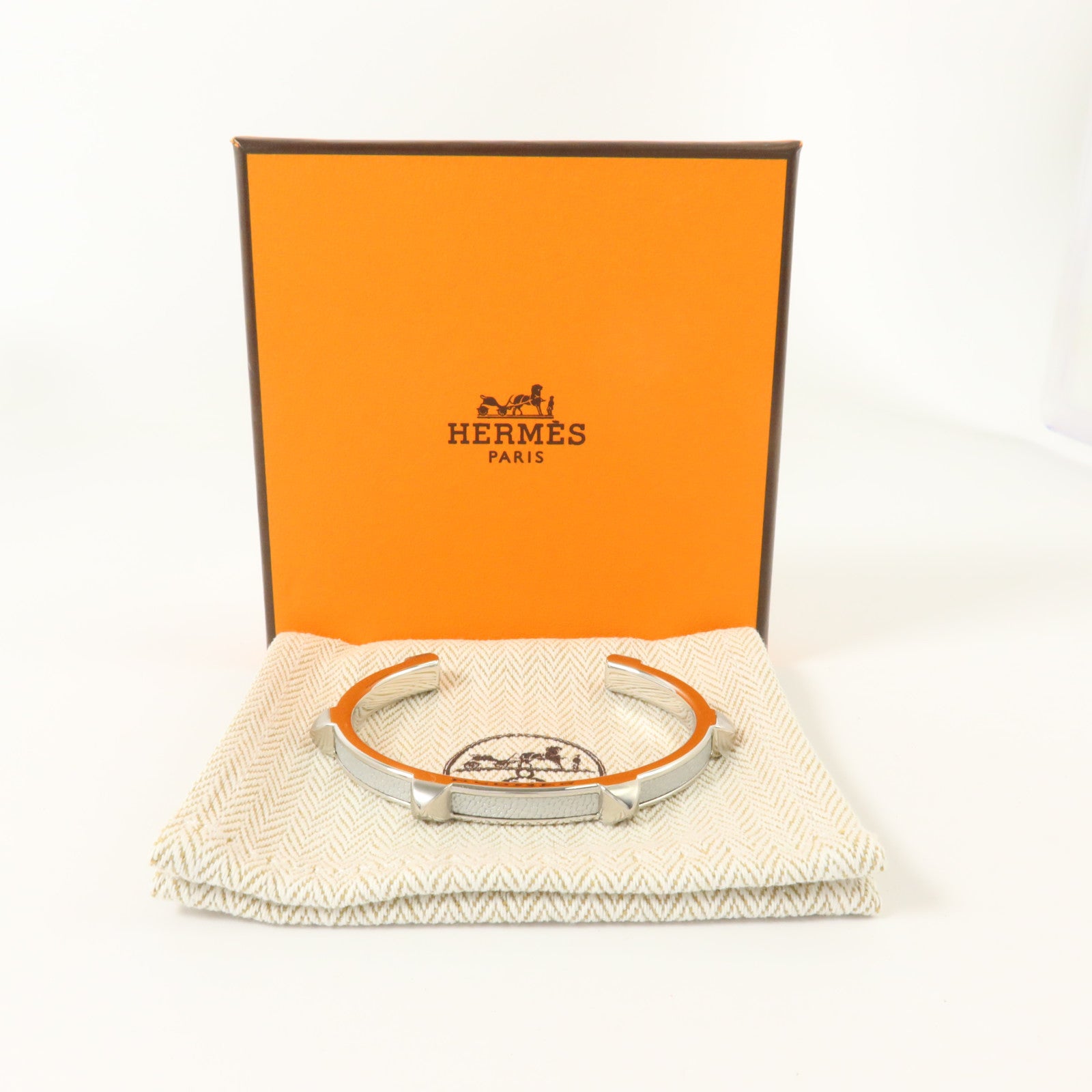 HERMES Chamkilight皮革/金屬Athena Bracelet手鏈