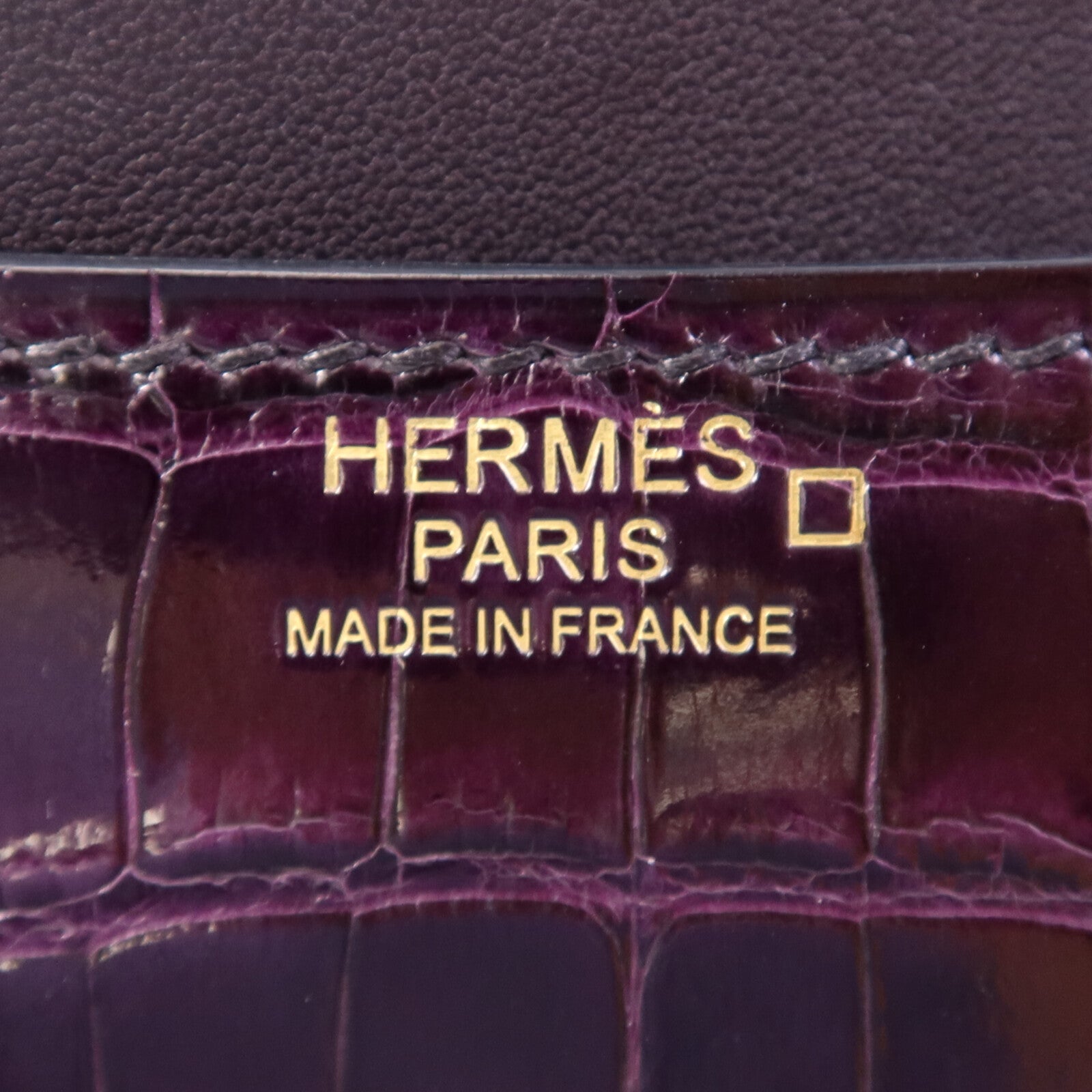 HERMES Niloticus皮革Constance 24金扣肩背袋Amethyst