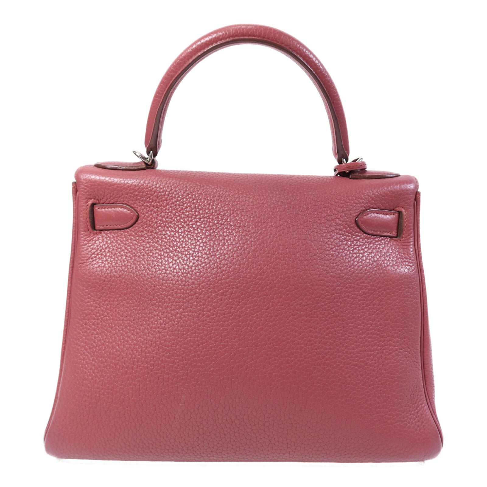 HERMES Togo皮革Kelly 28銀扣手挽肩背兩用袋Bois de Rose