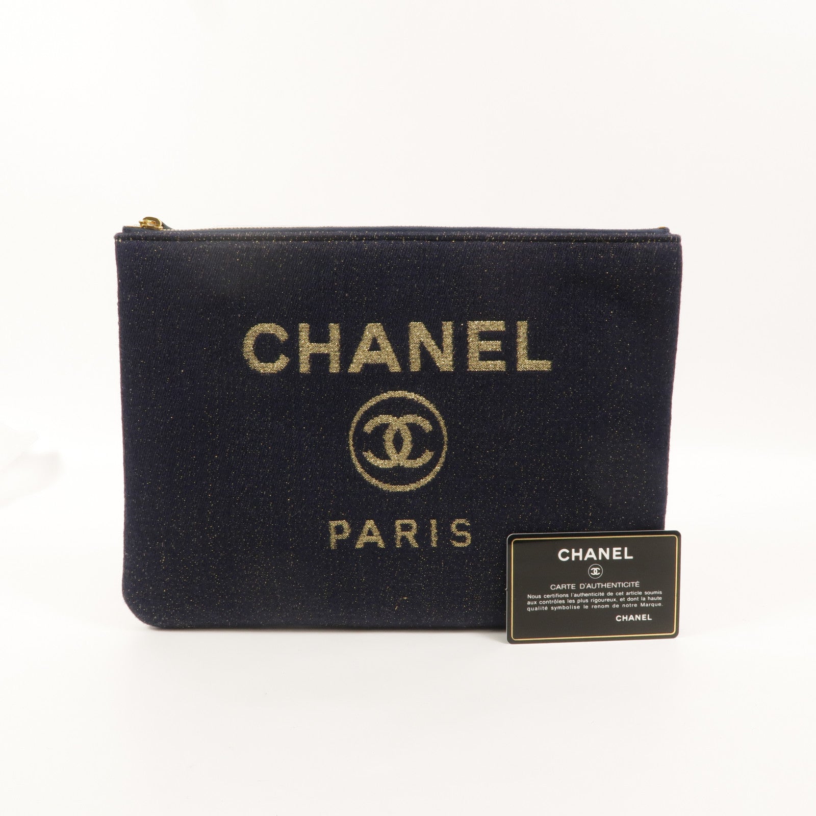 CHANEL 帆布Deauville Clutch Medium手拿包