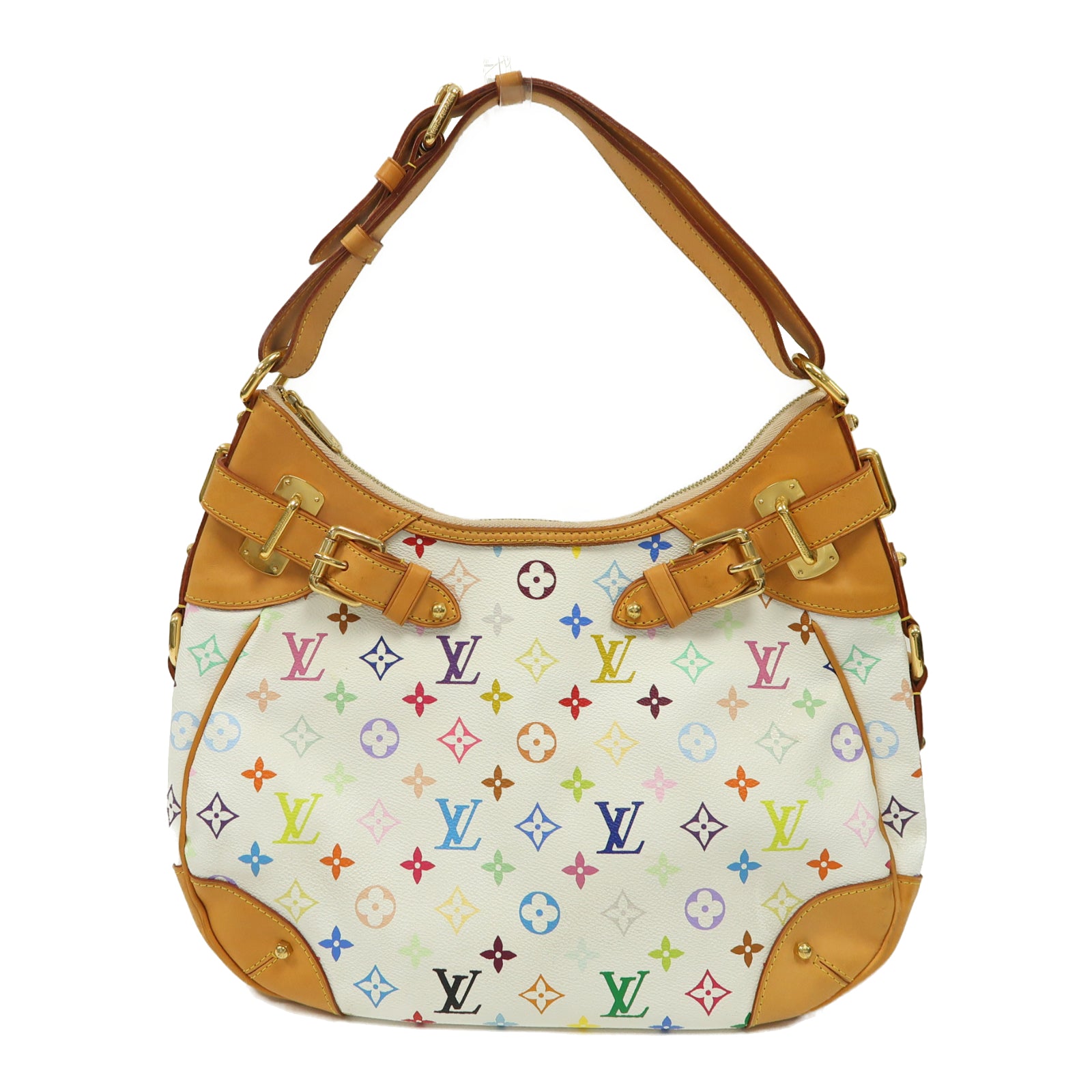 LOUIS VUITTON Monogram Multicolor Greta金扣肩背袋彩色/白色