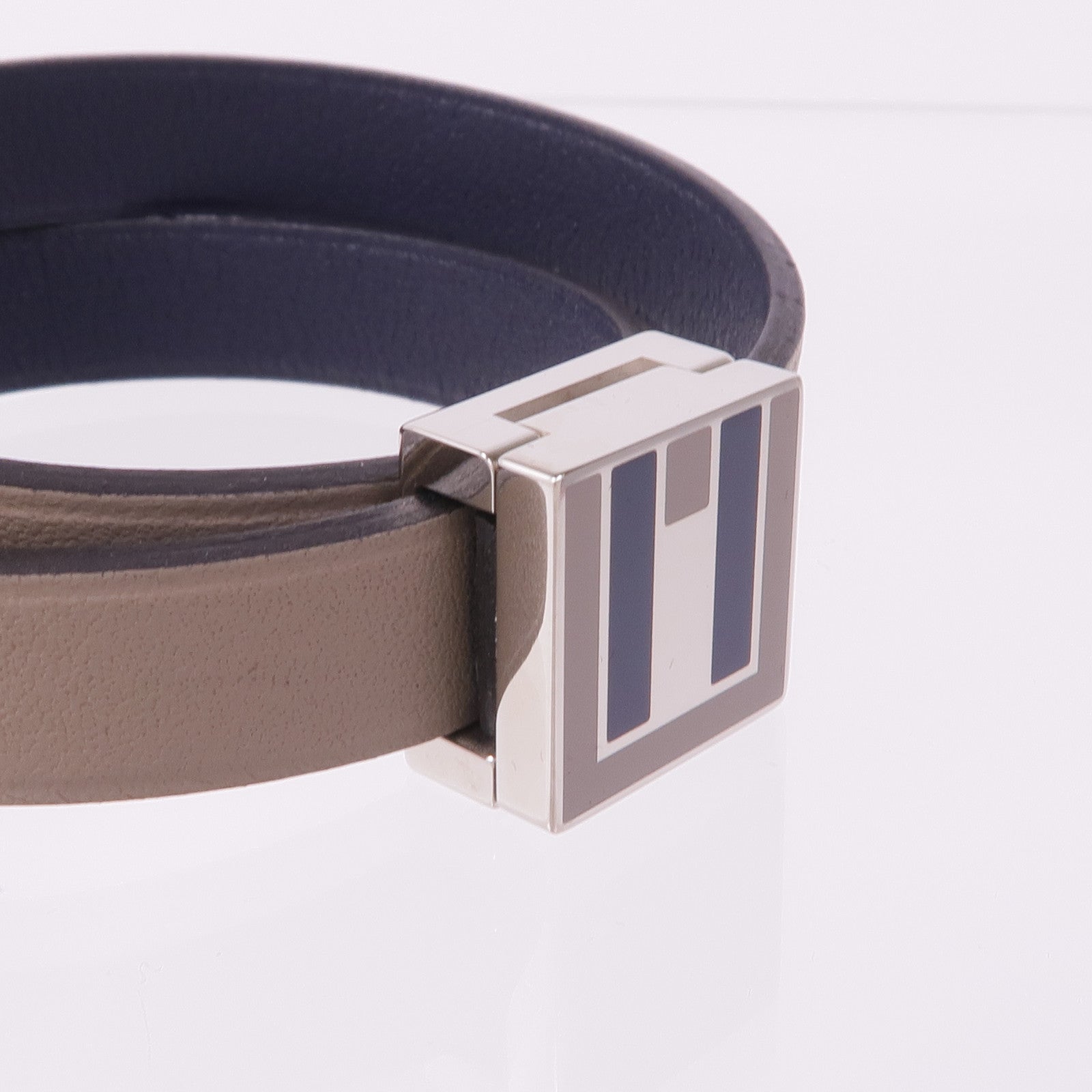 HERMES Swift皮革A to Z Bracelet銀扣手帶