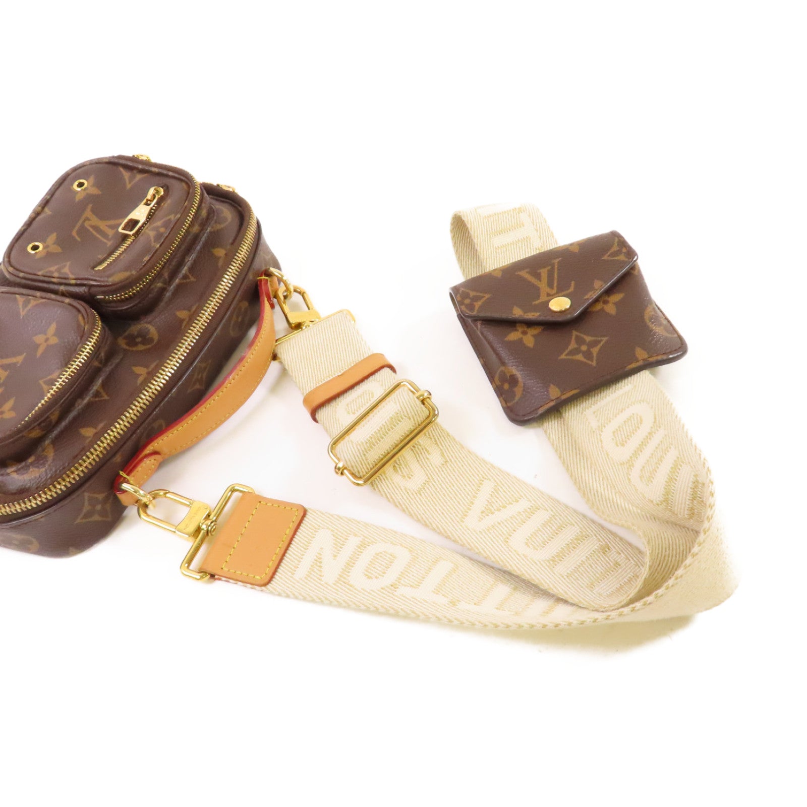 LOUIS VUITTON 【激減優惠】Monogram Utility Shoulder Bag金扣手挽肩背兩用袋啡色