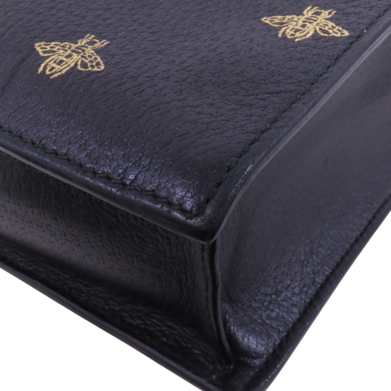 GUCCI 牛皮皮革Bee Star Hand Bag金扣手挽袋