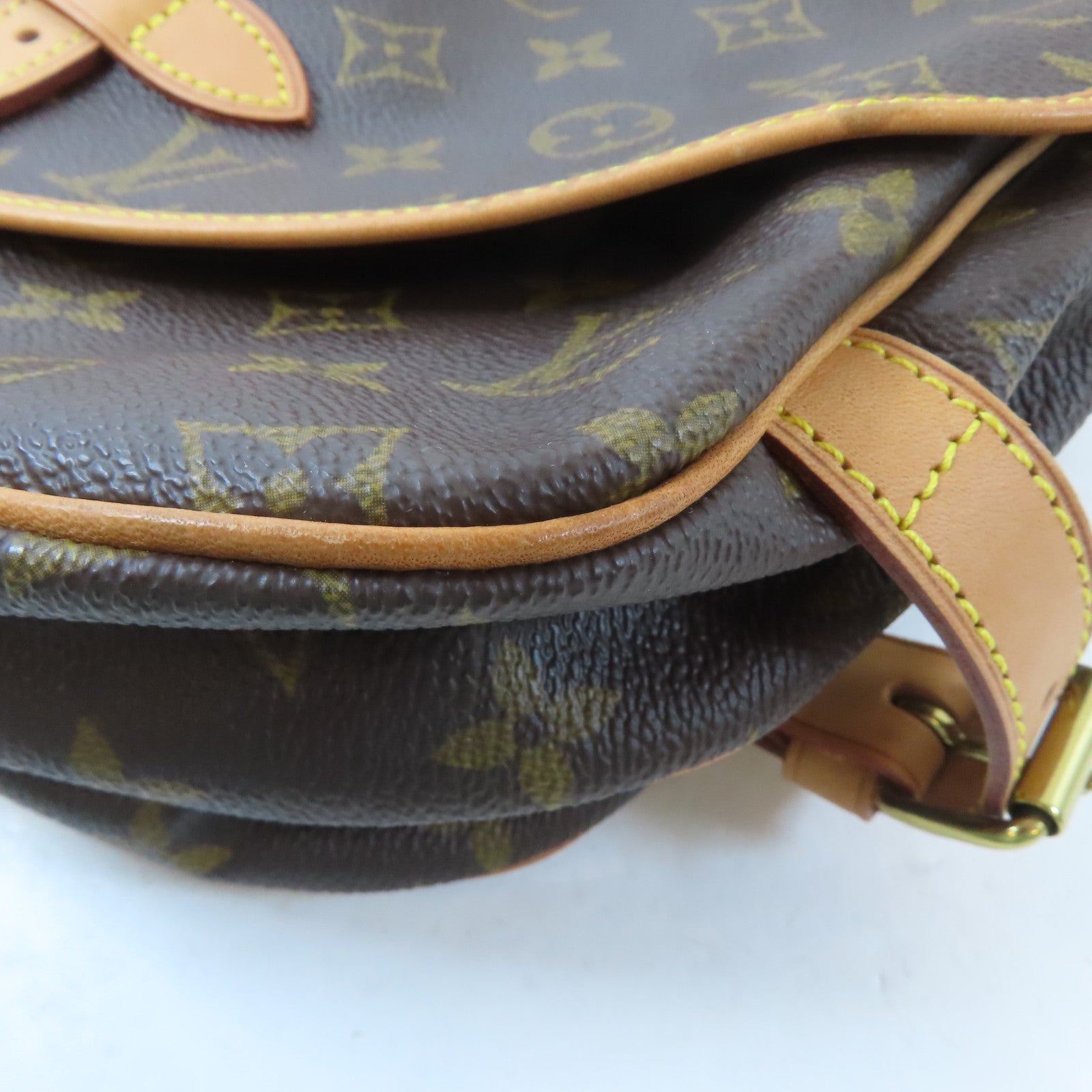 LOUIS VUITTON Monogram Saumur 30金扣肩背袋啡色