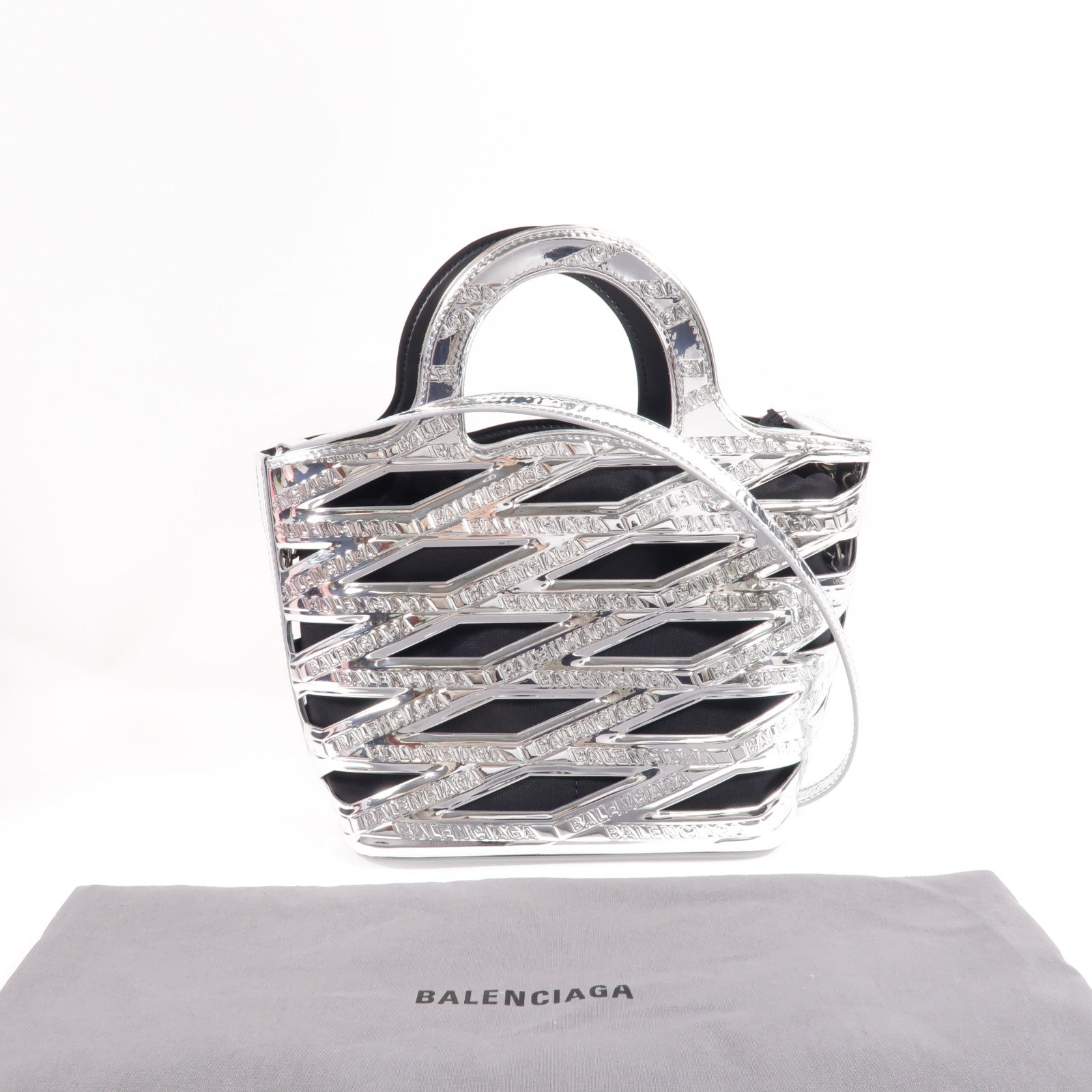 BALENCIAGA 漆皮皮革Neo Basket手挽肩背兩用袋