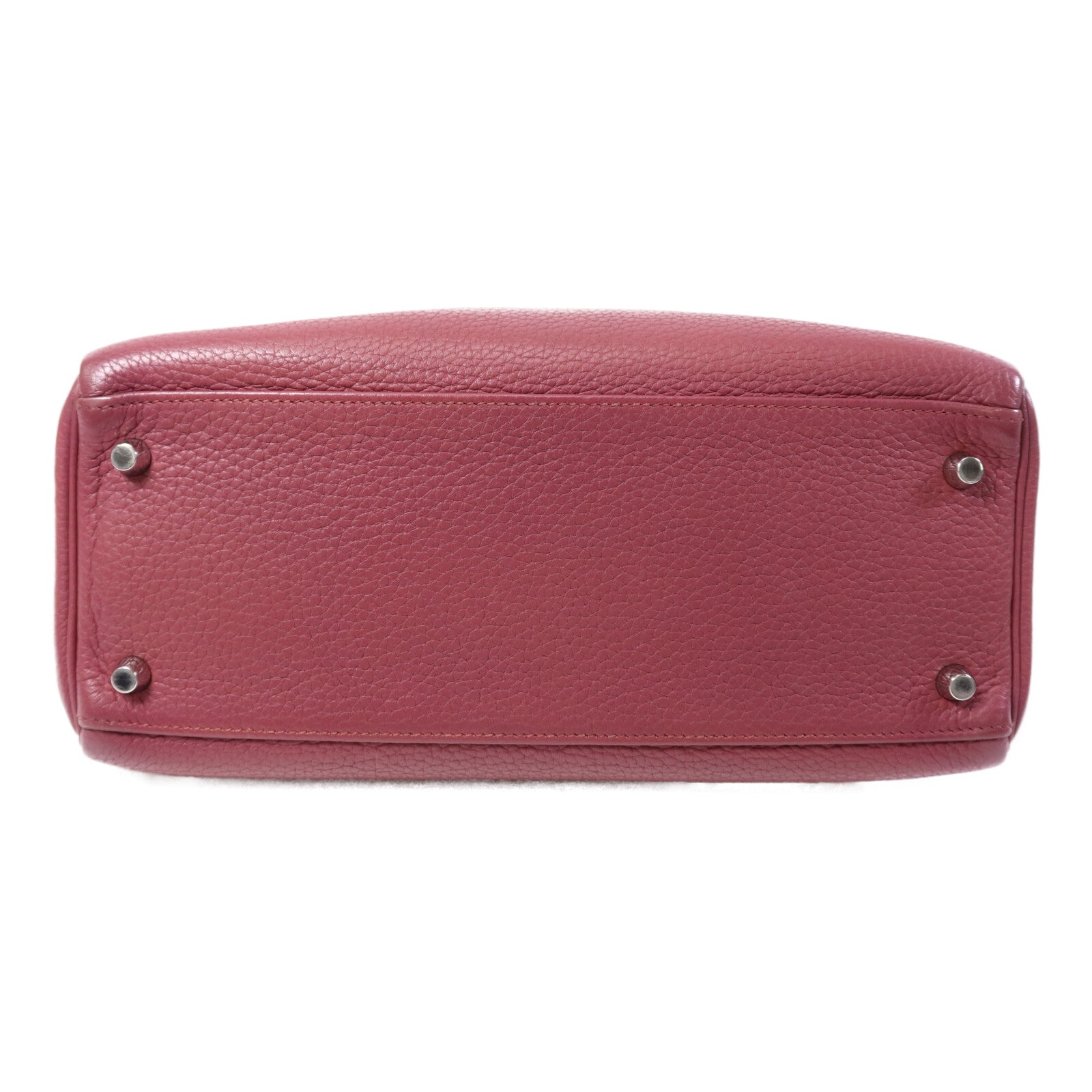 HERMES Togo皮革Kelly 28銀扣手挽肩背兩用袋Bois de Rose