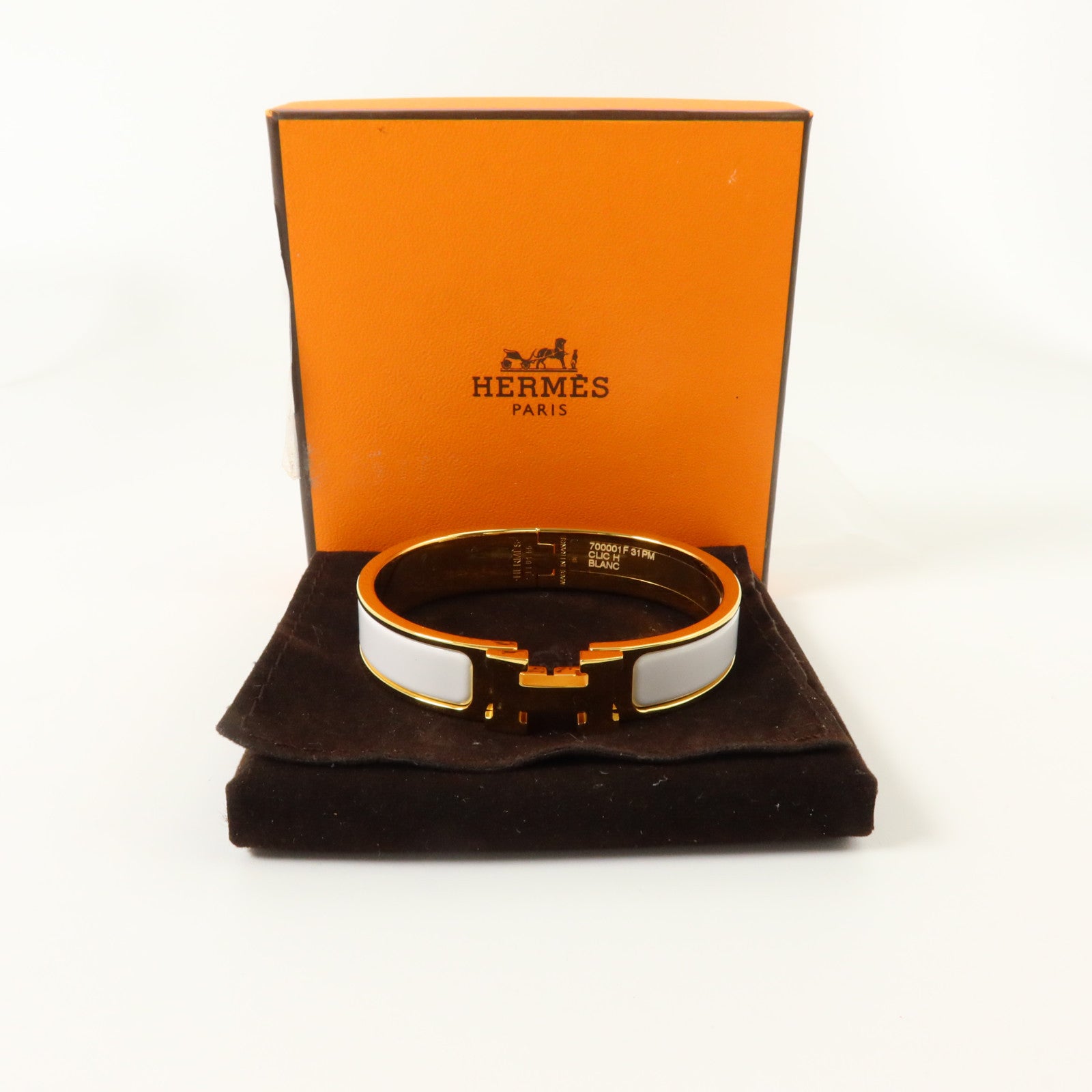 HERMES 金屬/琺瑯Clic H Bracelet金扣手鏈