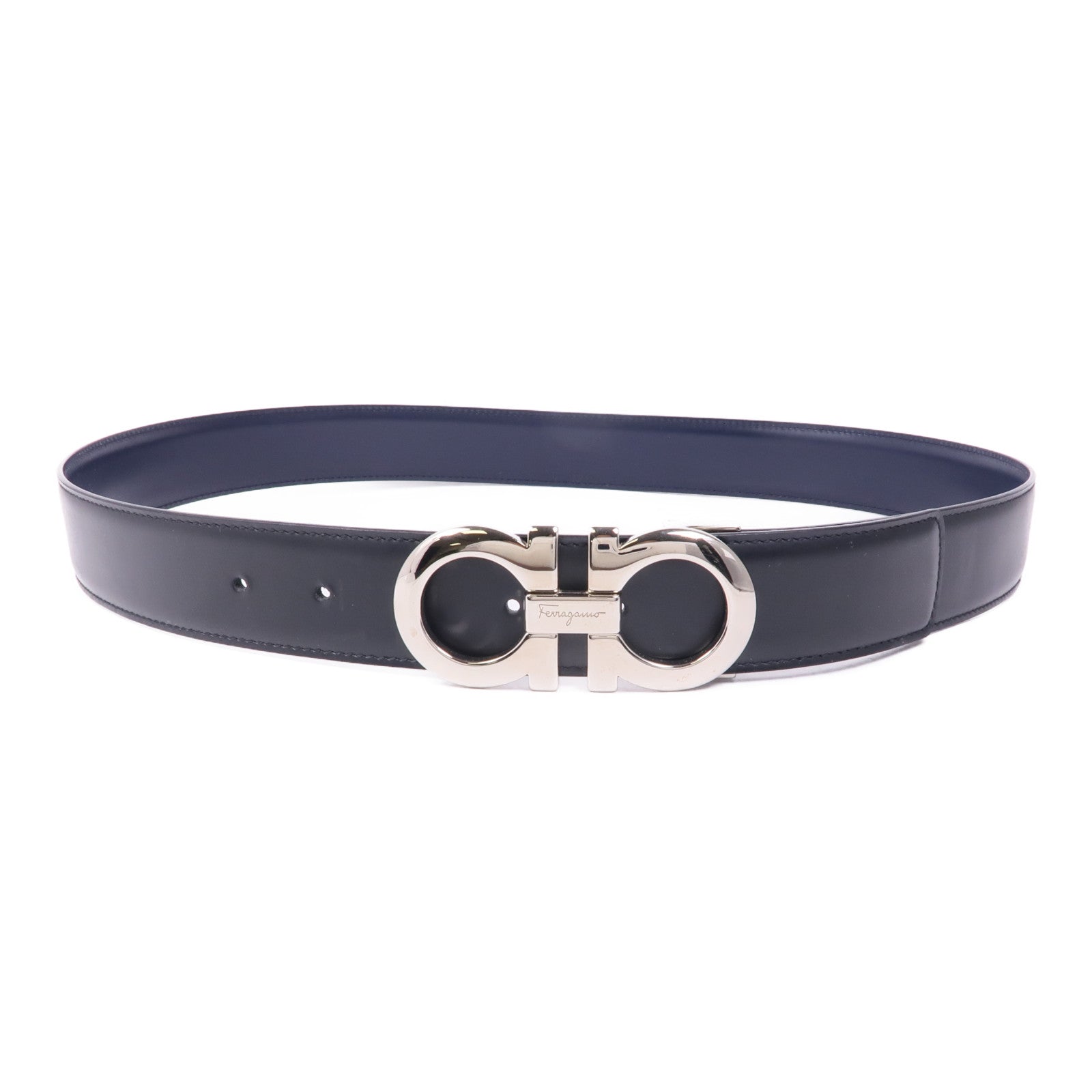 Salvatore Ferragamo 皮革Belt銀扣皮帶