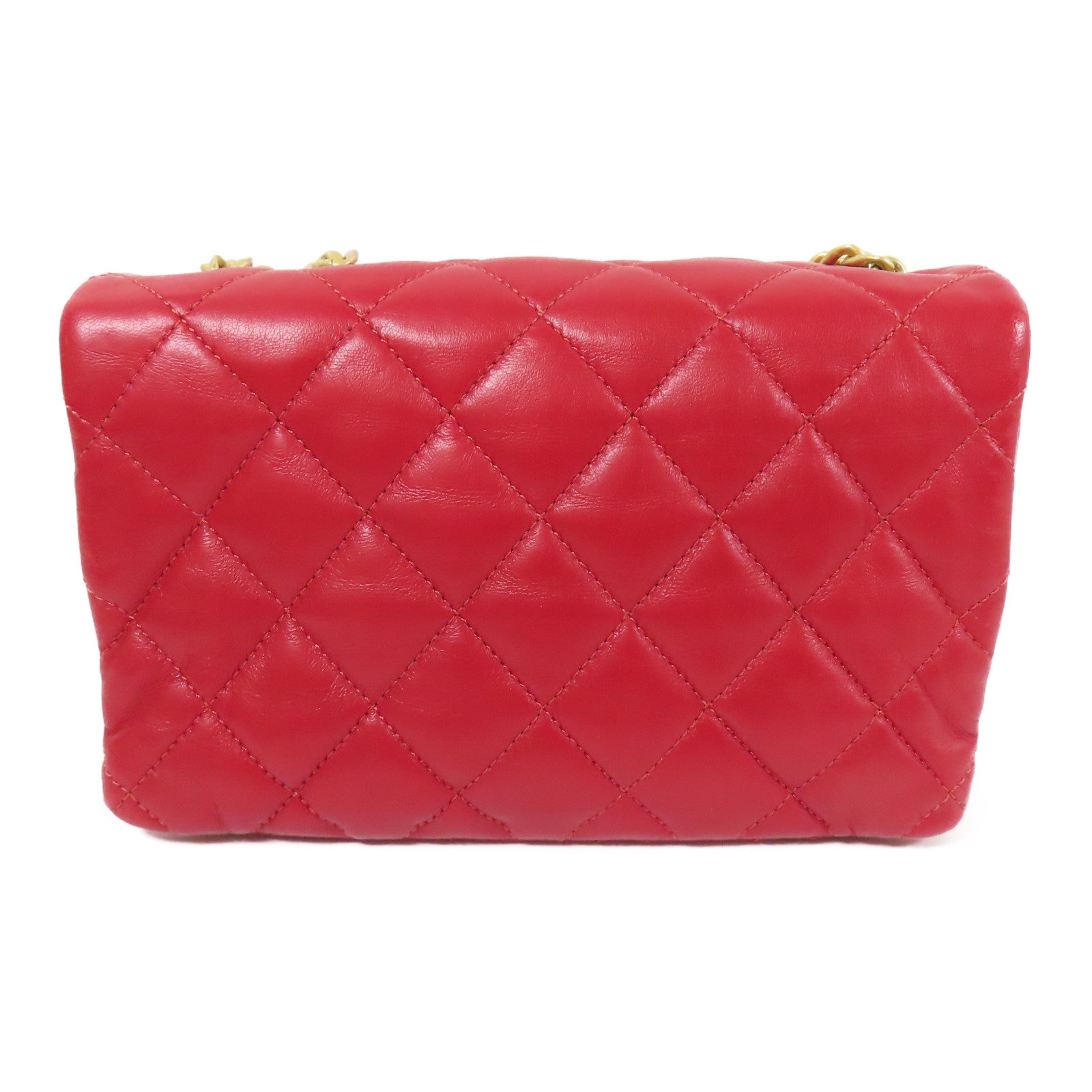 CHANEL 羊皮皮革Chain Shoulder金扣鏈帶肩背袋