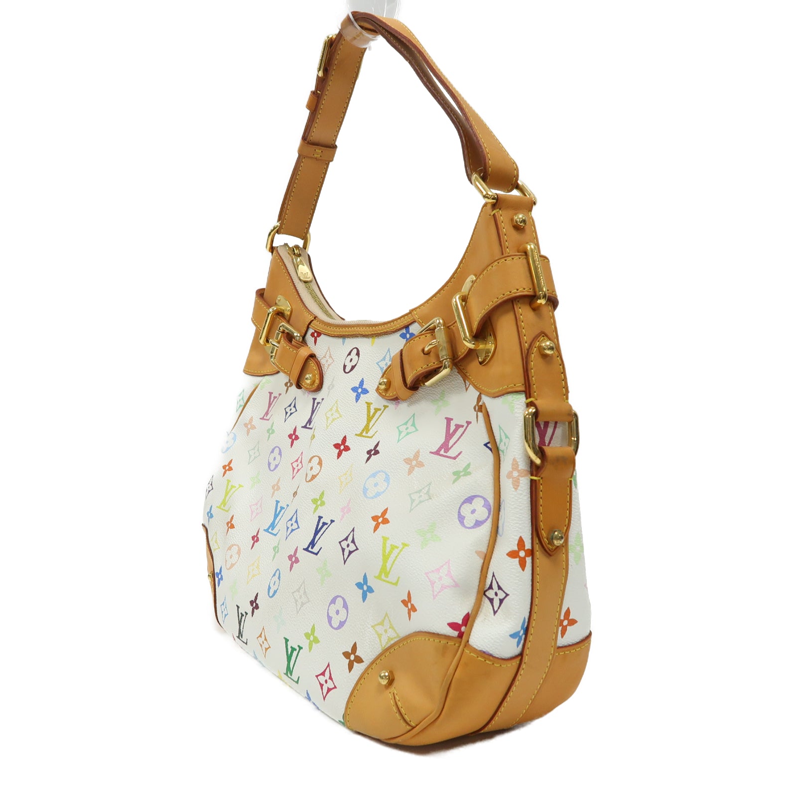 LOUIS VUITTON Monogram Multicolor Greta金扣肩背袋彩色/白色
