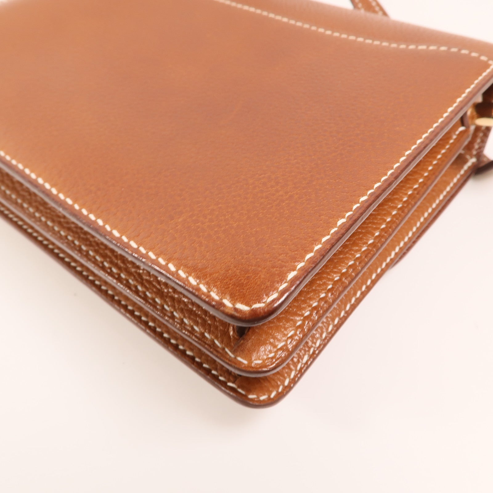 HERMES Barenia皮革Mini Roulis金扣肩背袋Gold