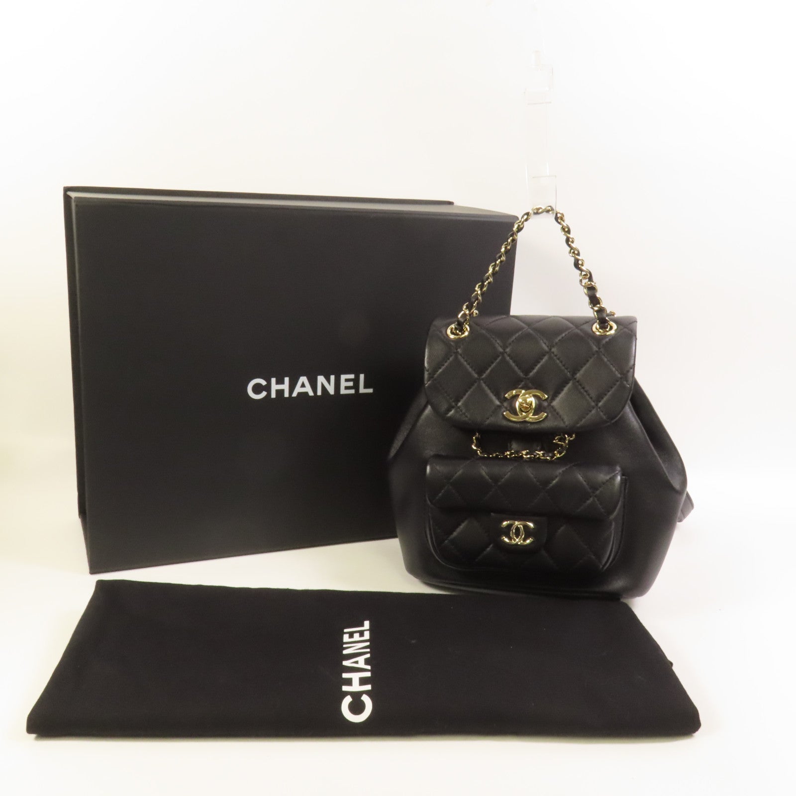 CHANEL 【激減優惠】牛皮皮革Duma Backpack金扣背包