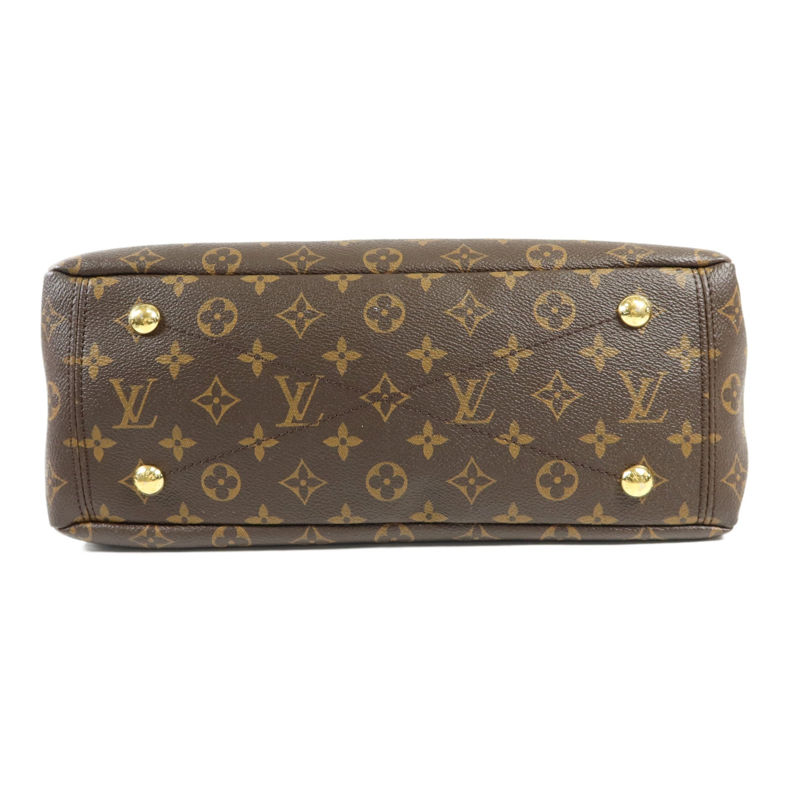 LOUIS VUITTON Monogram Pallas金扣手挽肩背兩用袋棕色/紅色
